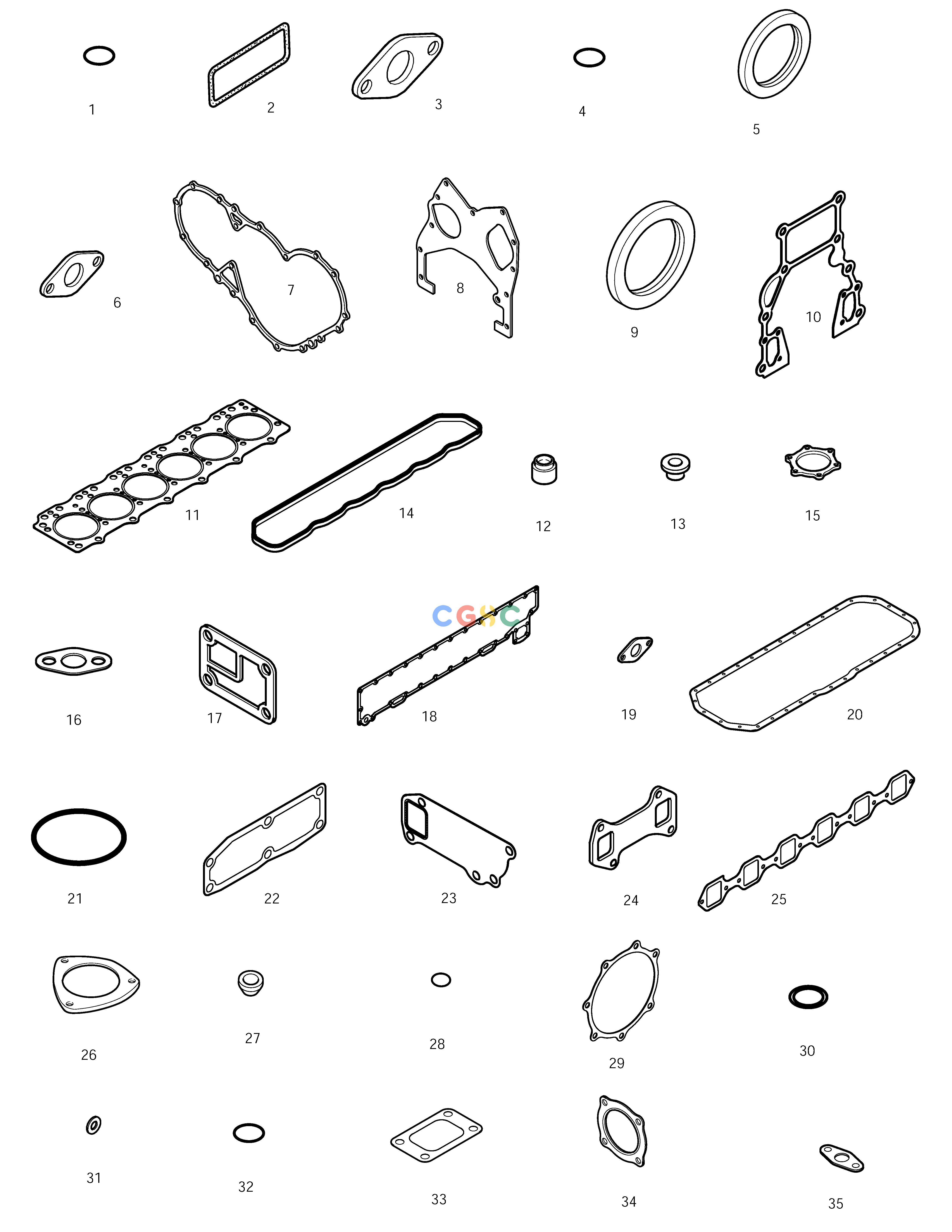 斗山零件查询OVER HAUL GASKET KIT-ALL SOLAR 150LC-V Doosan parts catalog online