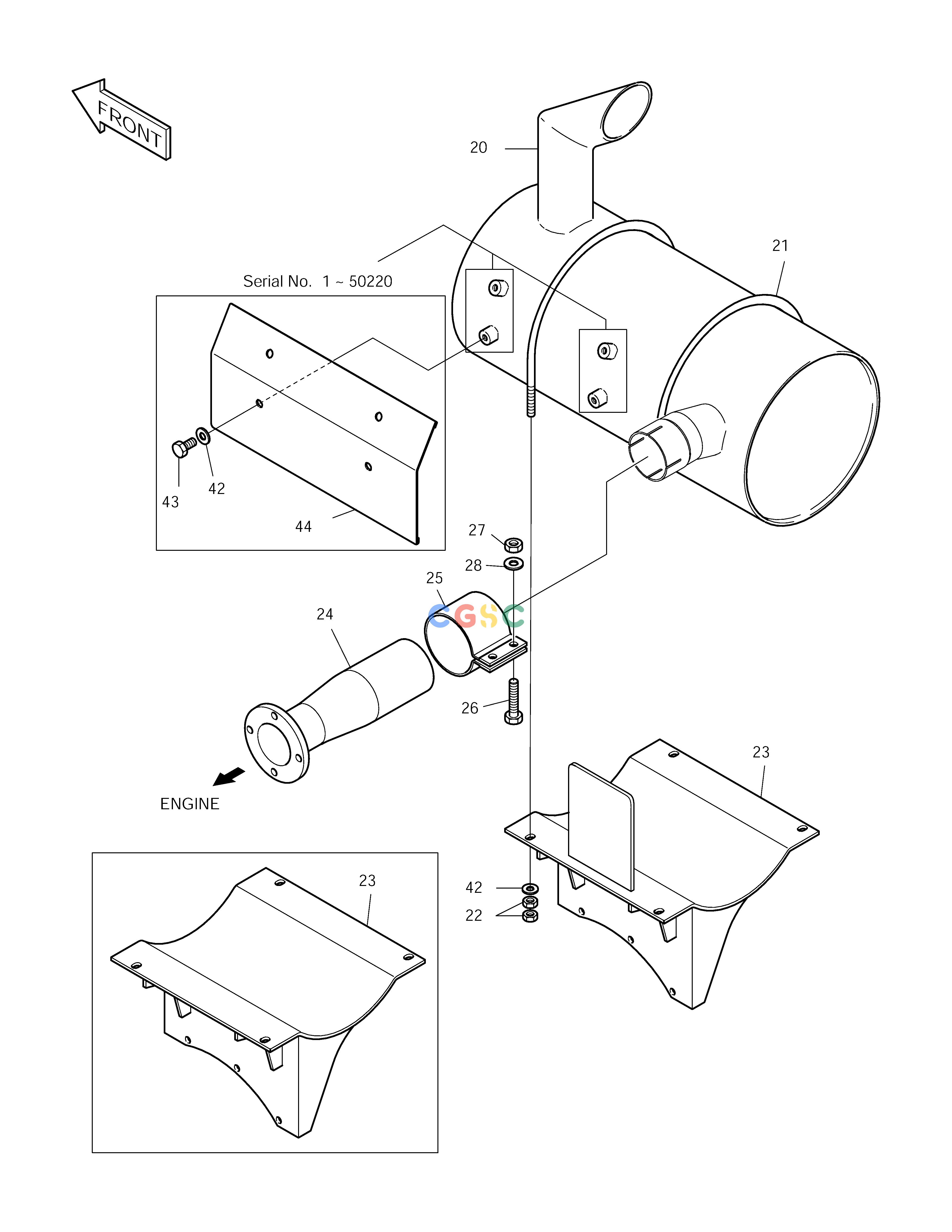 斗山零件查询MUFFLER SOLAR 150LC-V Doosan parts catalog online