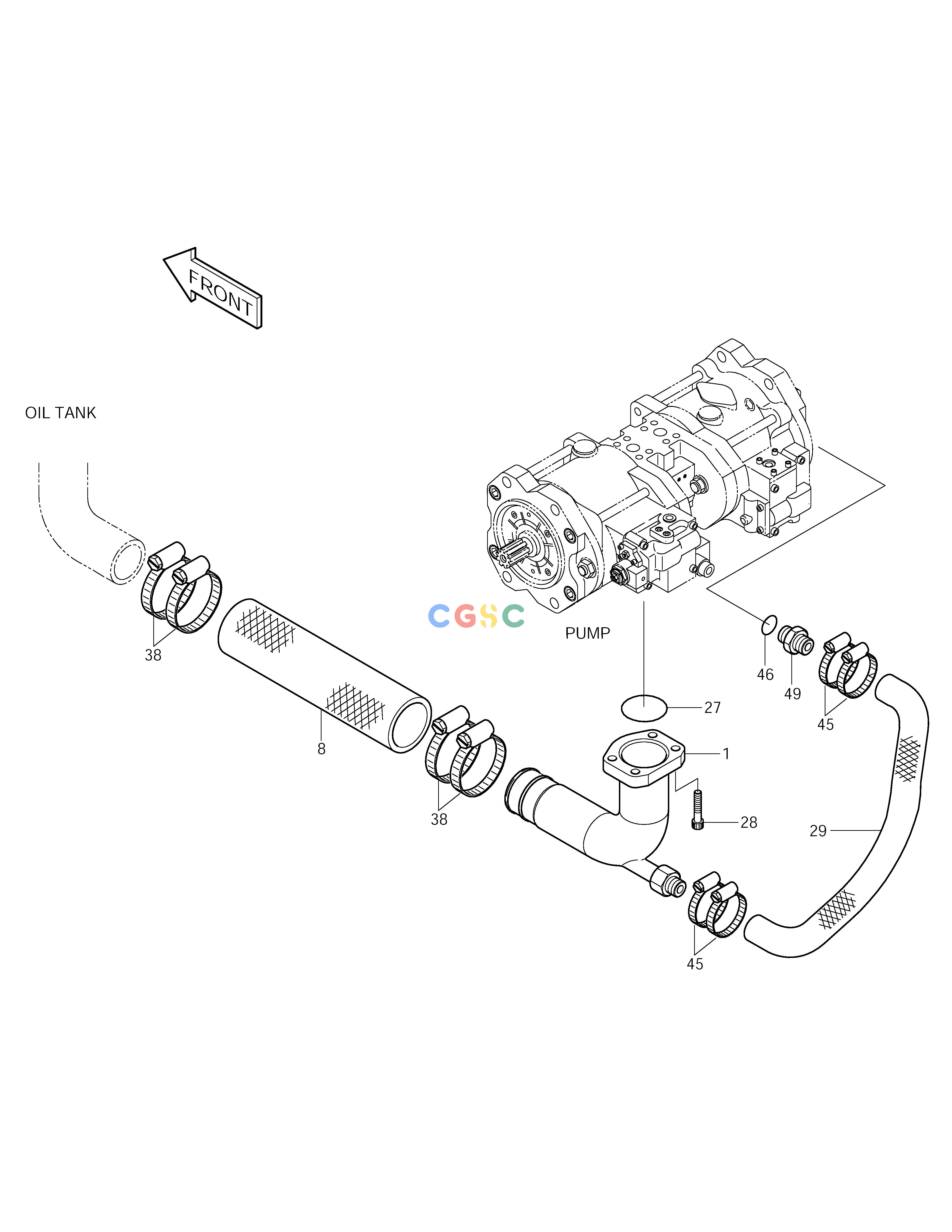 斗山零件查询OIL COOLER PIPING (1) SOLAR 150LC-V Doosan parts catalog online