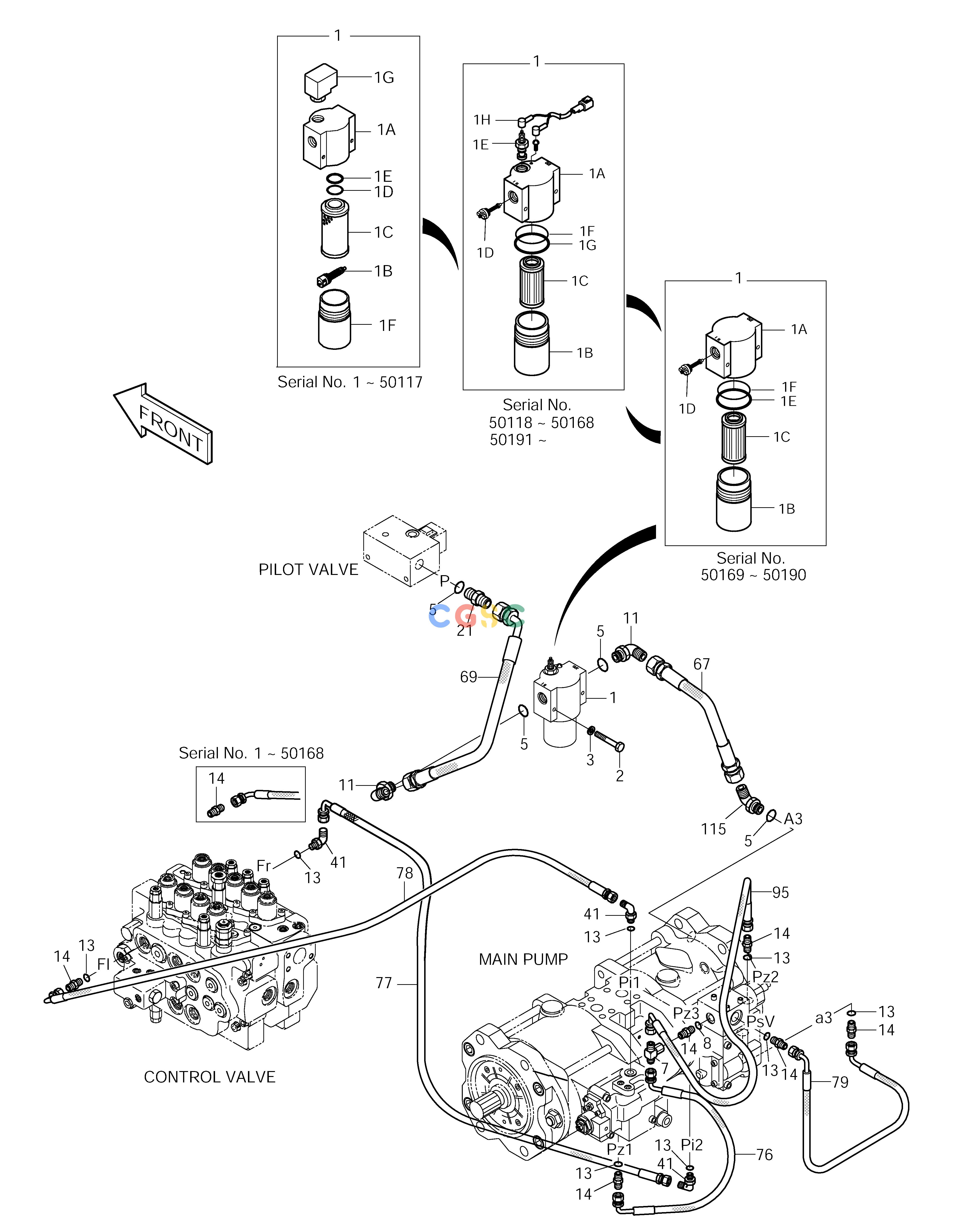 斗山零件查询PILOT PIPING(1) SOLAR 150LC-V Doosan parts catalog online