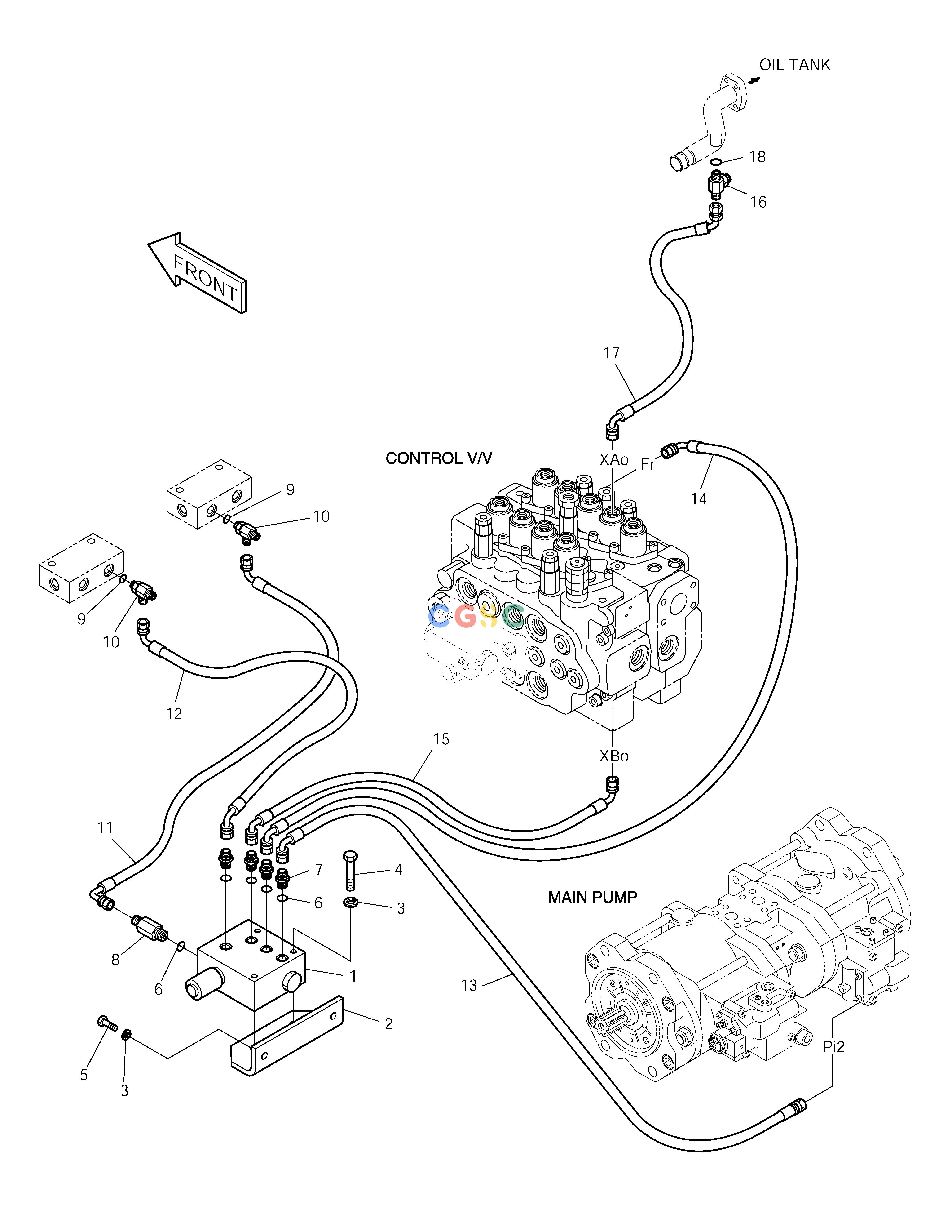 斗山零件查询PILOT BREAKER PIPING SOLAR 150LC-V Doosan parts catalog online