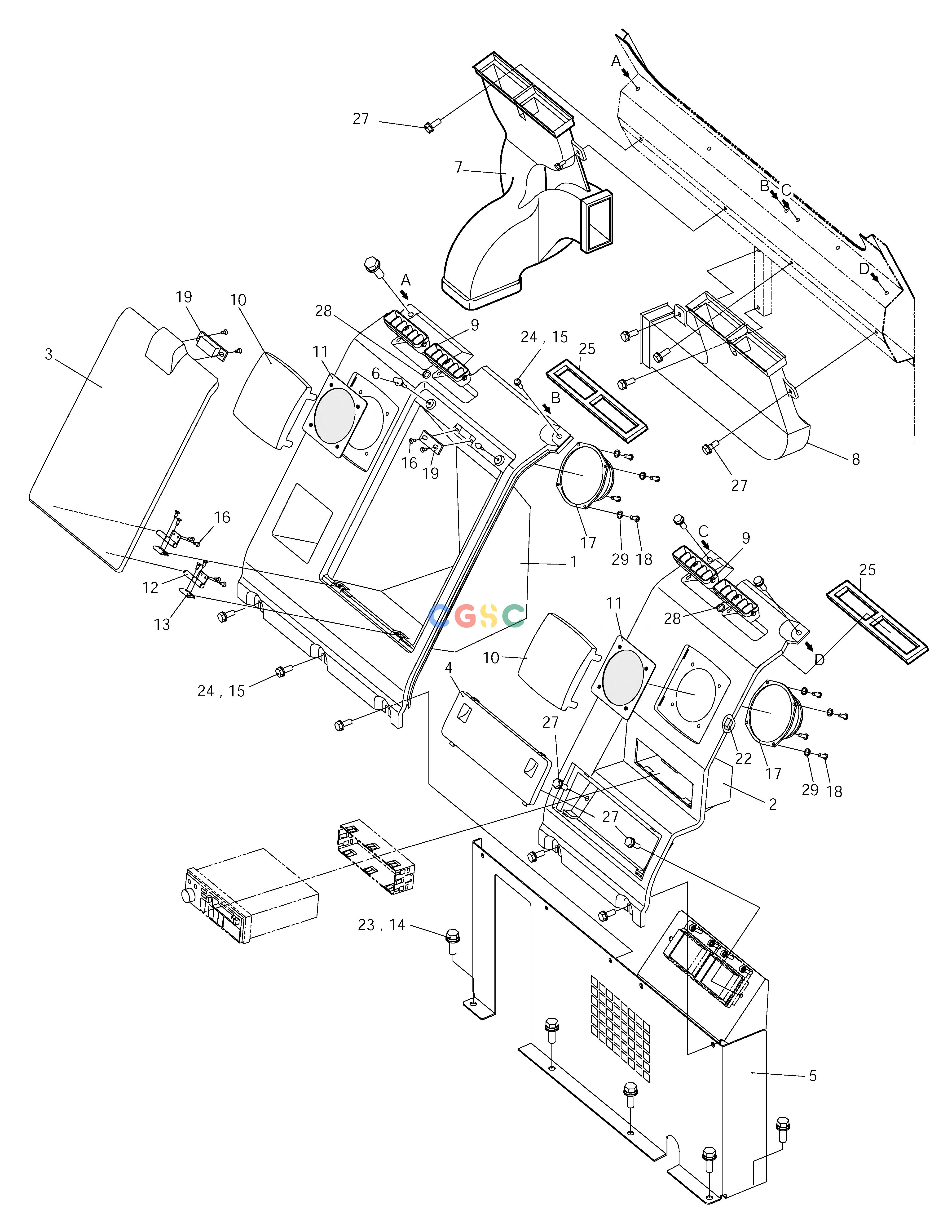 斗山零件查询HEATER COVER ASS'Y SOLAR 150LC-V Doosan parts catalog online