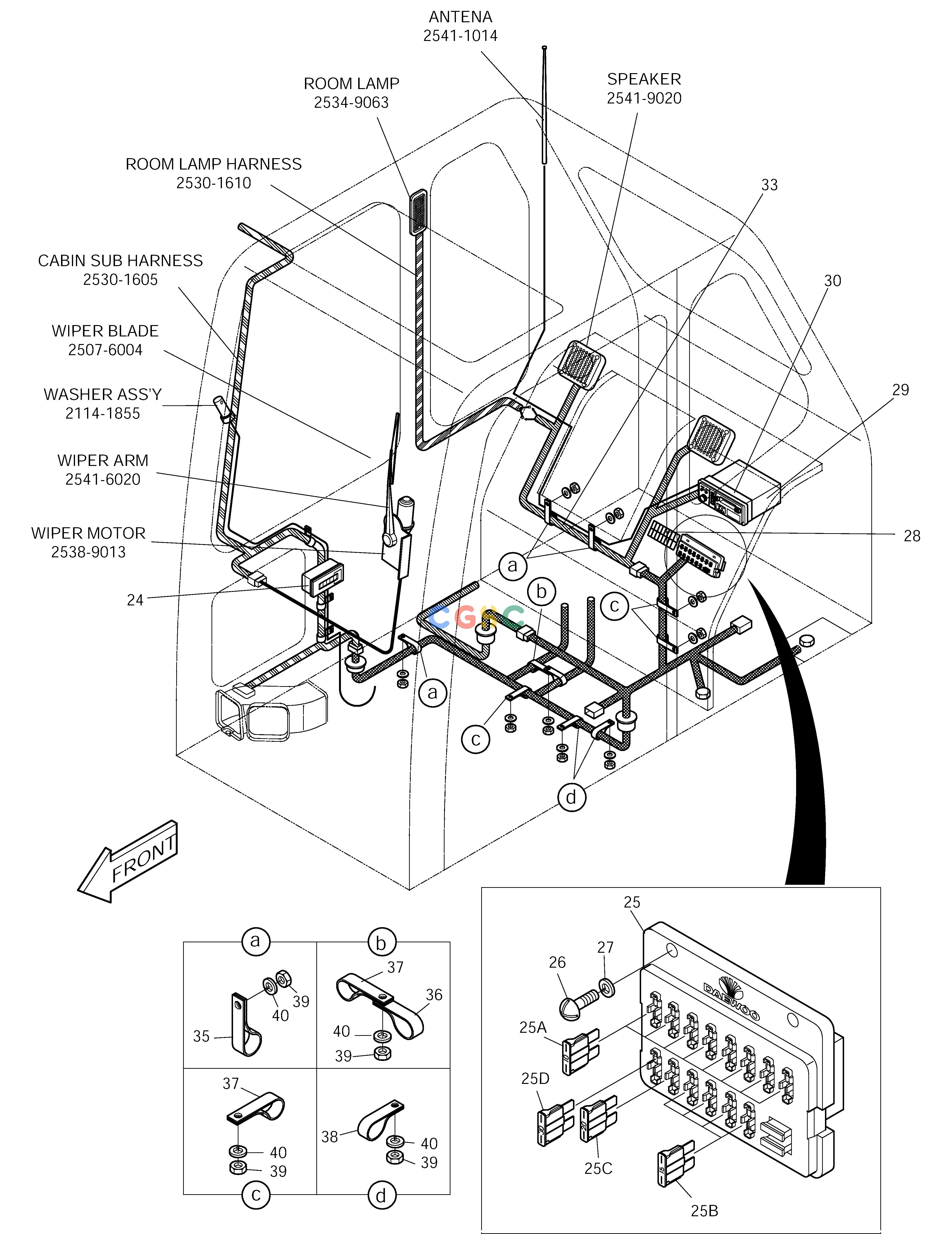 斗山零件查询ELECTRIC PARTS(3)-CABIN SOLAR 150LC-V Doosan parts catalog online