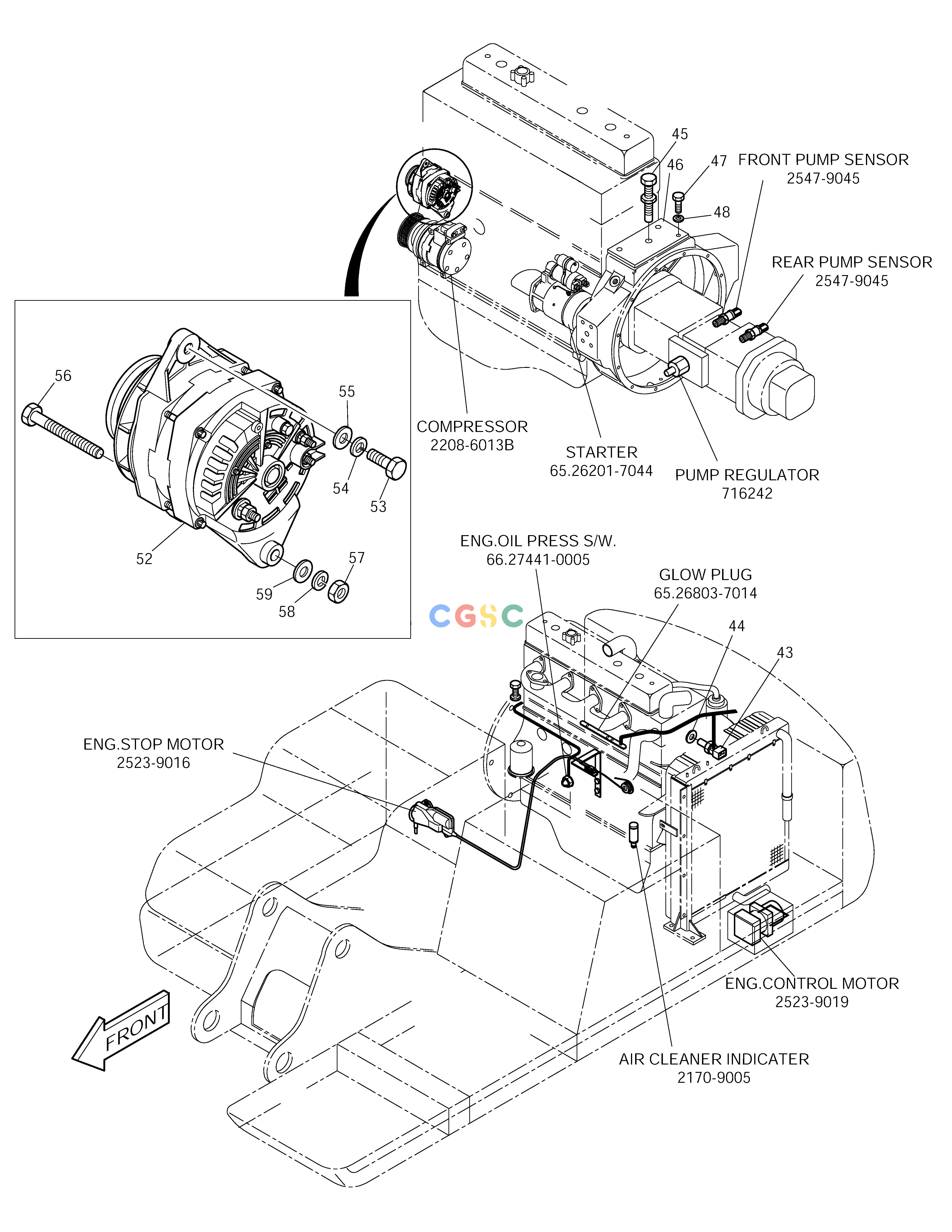 斗山零件查询ELECTRIC PARTS(5)-ENGINE SOLAR 150LC-V Doosan parts catalog online