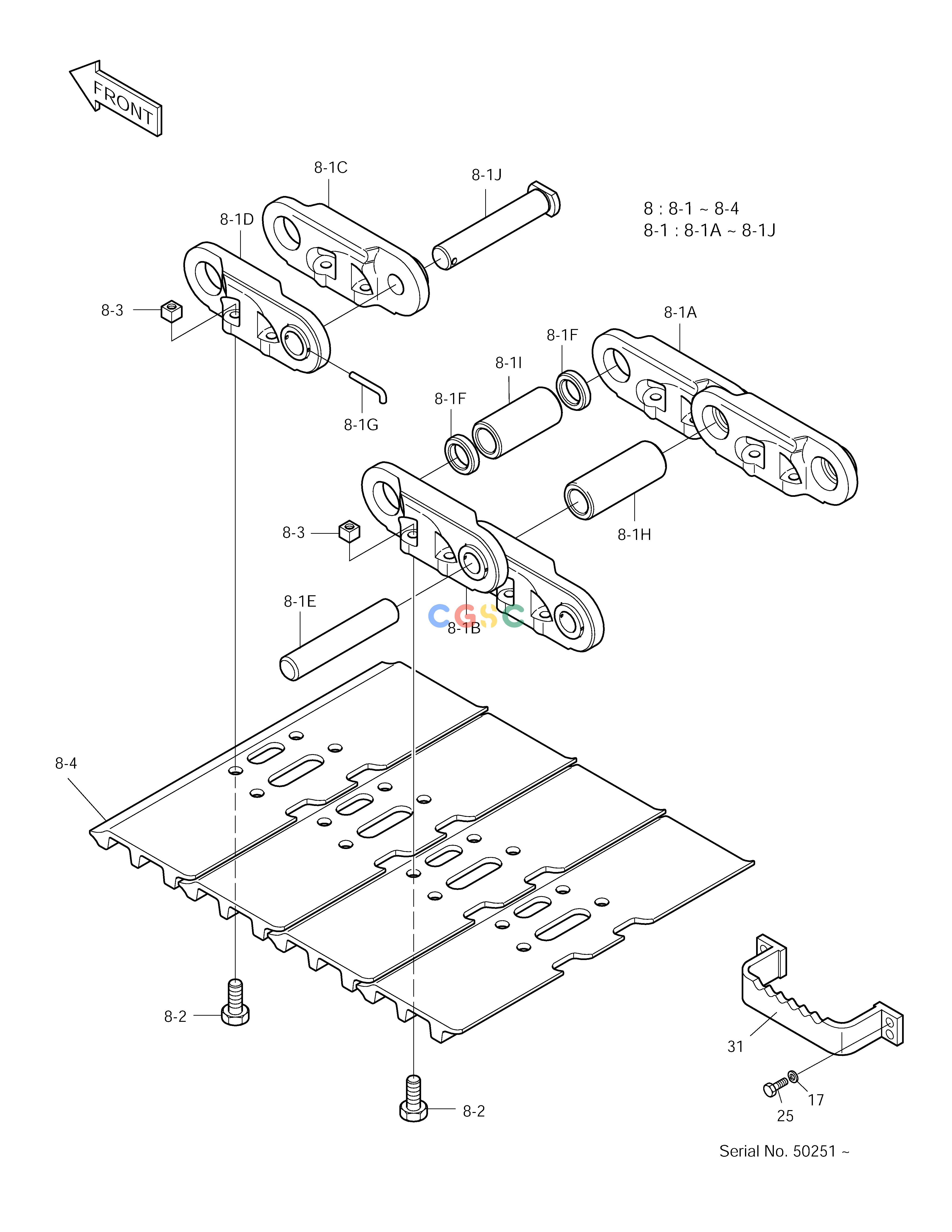 斗山零件查询TRACK SHOE ASS'Y-600G-DHI SOLAR 150LC-V Doosan parts catalog online