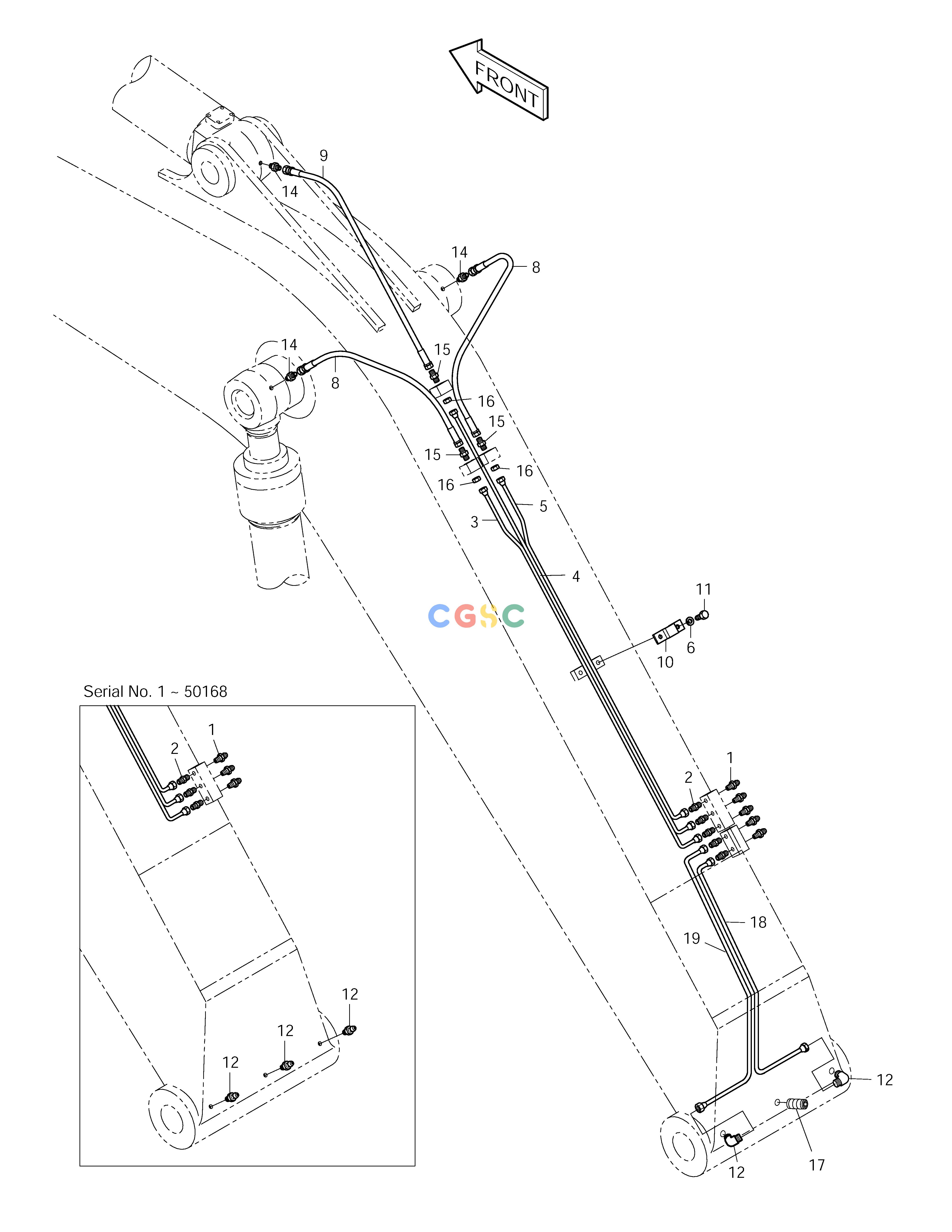 斗山零件查询LUBRICATION PIPING-BOOM 4.6m (1) SOLAR 150LC-V Doosan parts catalog online