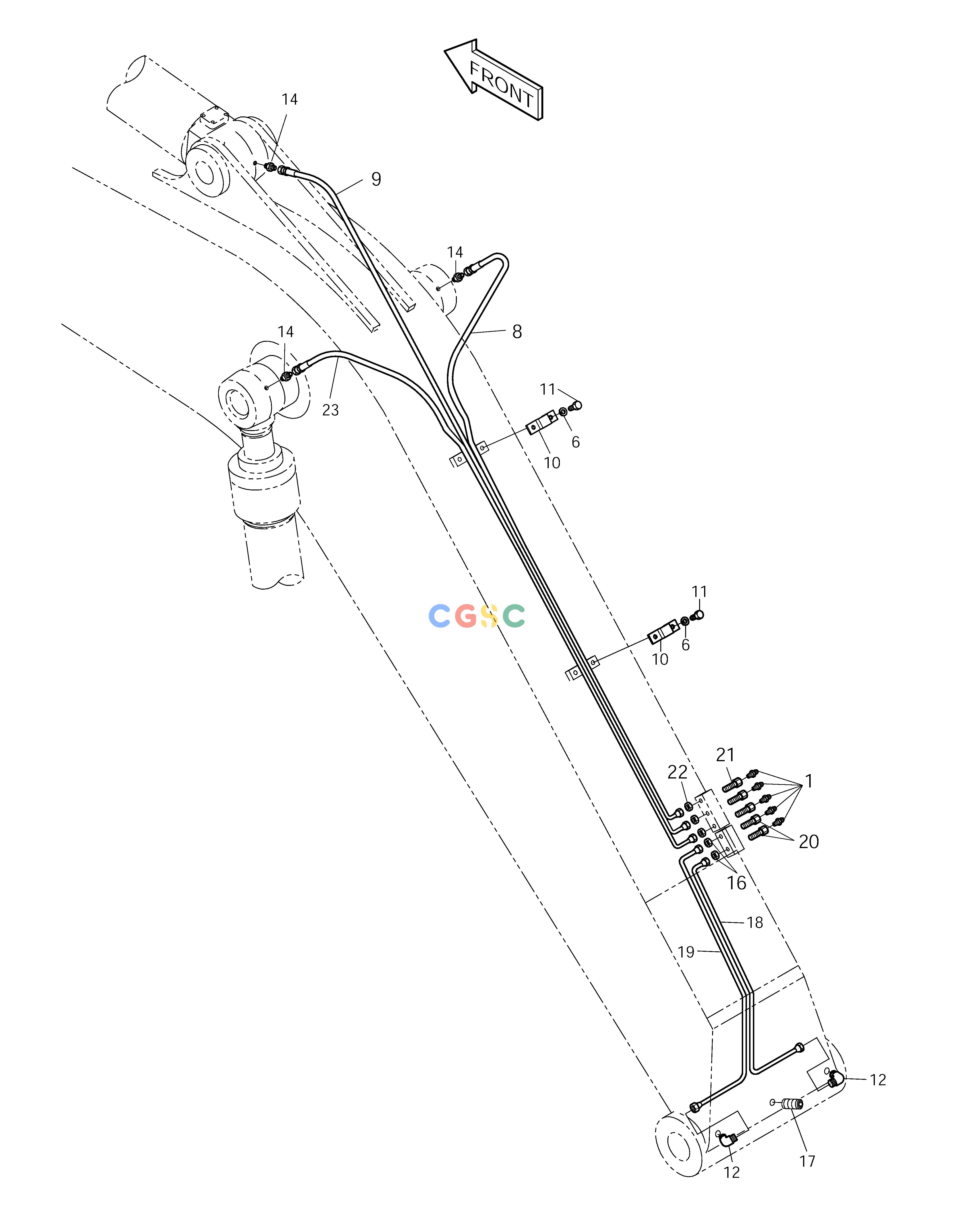 斗山零件查询LUBRICATION PIPING-BOOM 4.6m (2) SOLAR 150LC-V Doosan parts catalog online