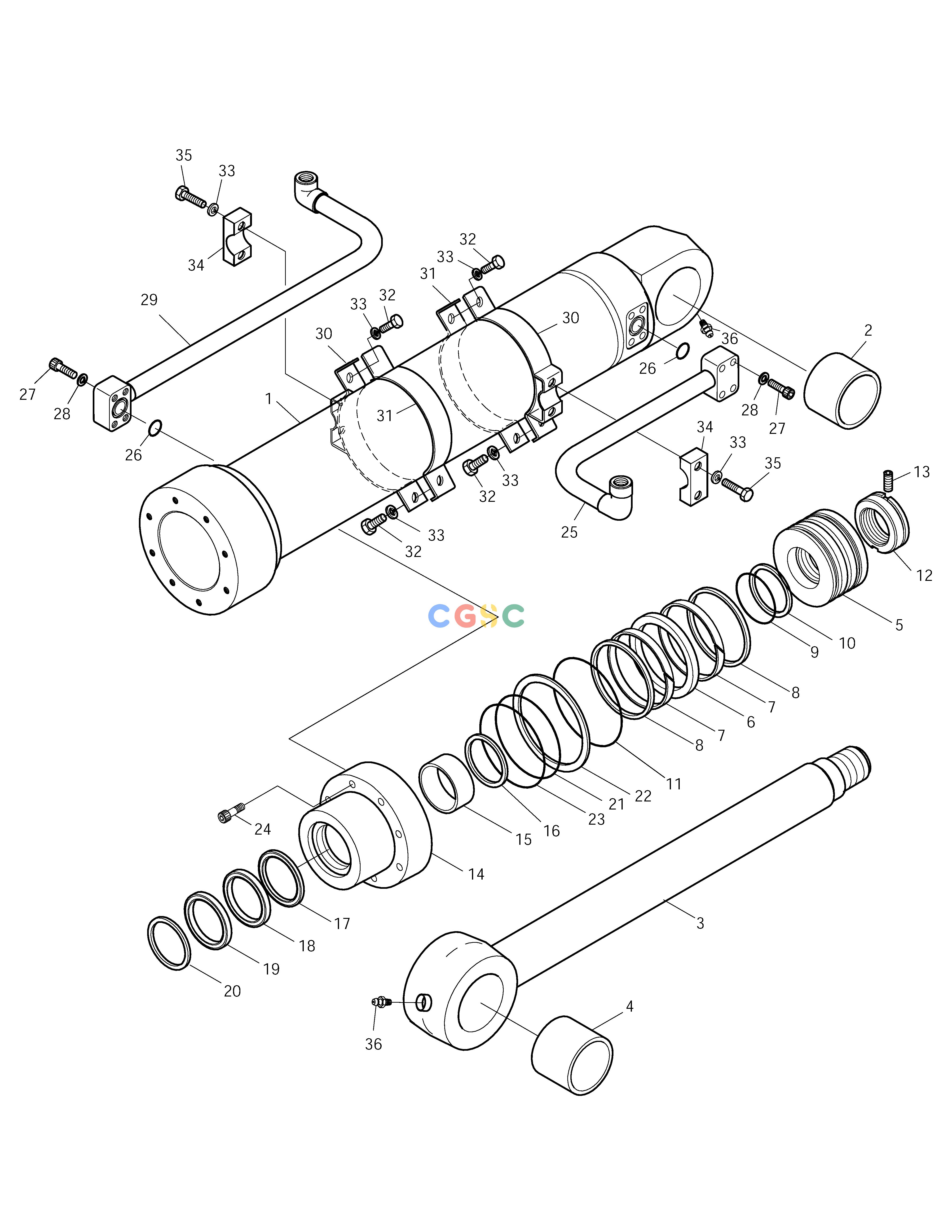 斗山零件查询BUCKET CYLINDER SOLAR 150LC-V Doosan parts catalog online