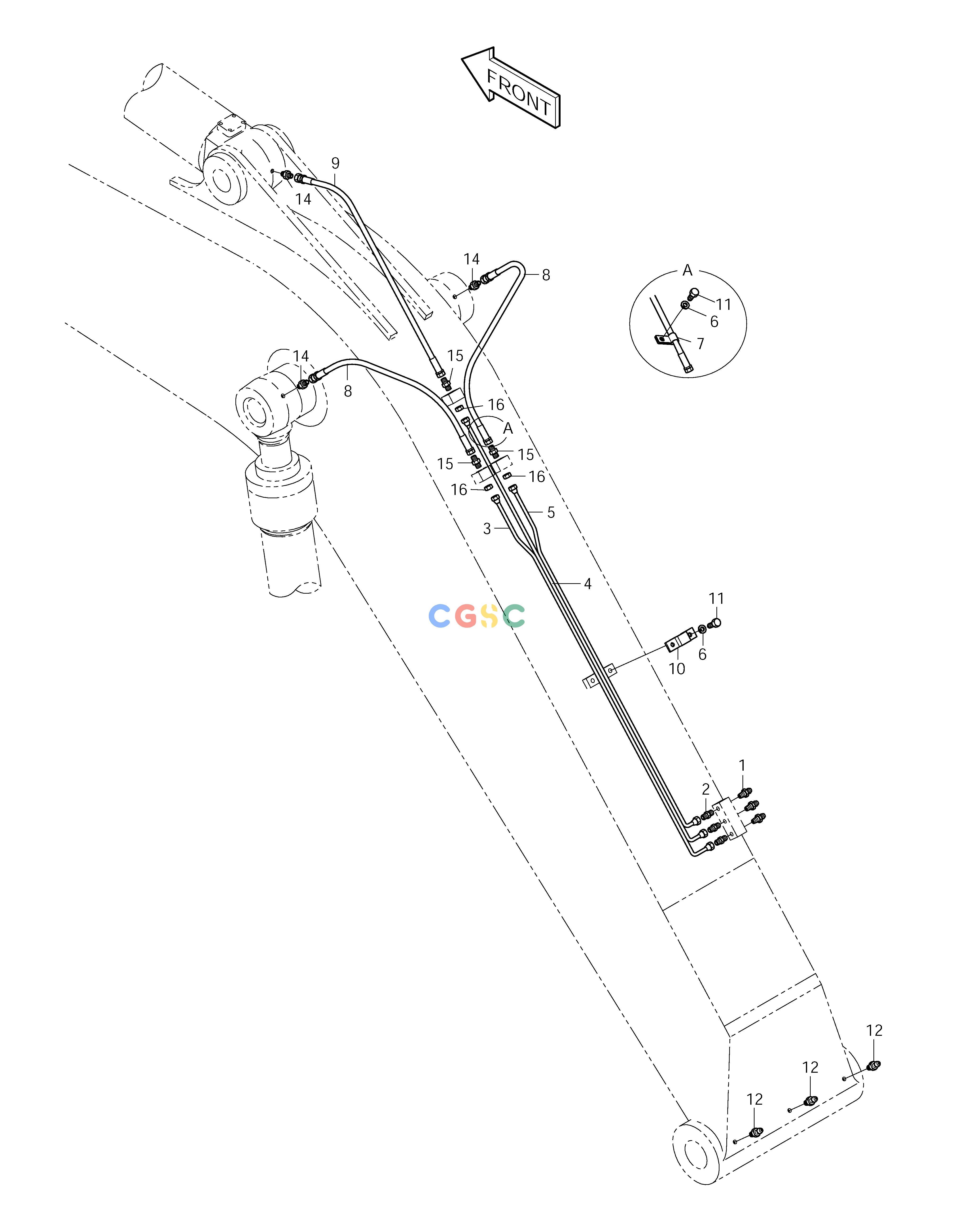 斗山零件查询LUBRICATION PIPING-BOOM 5.6m SOLAR 150LC-V Doosan parts catalog online