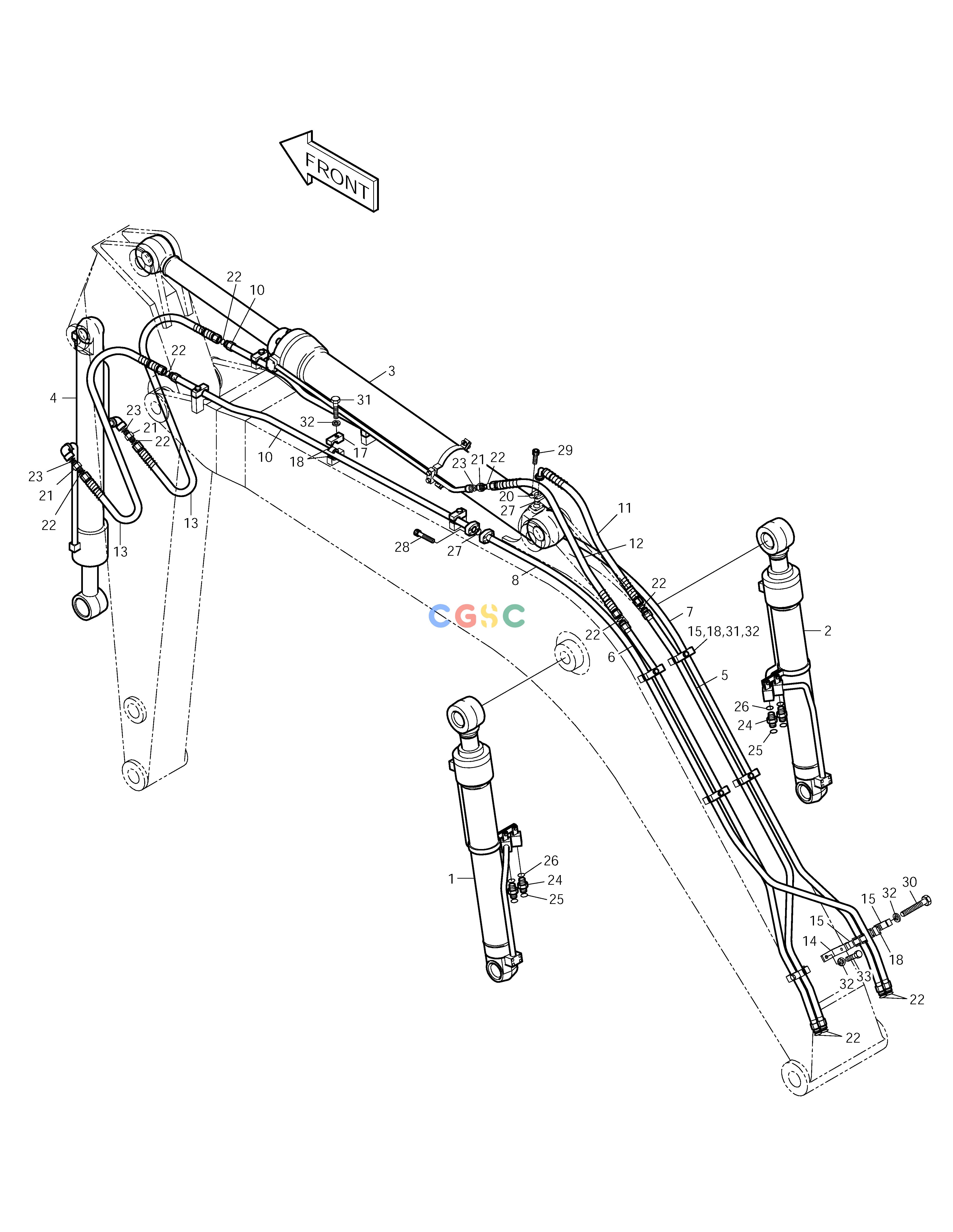 斗山零件查询FRONT PIPING-L.V.(1)-5.6mB+3.0mA SOLAR 150LC-V Doosan parts catalog online