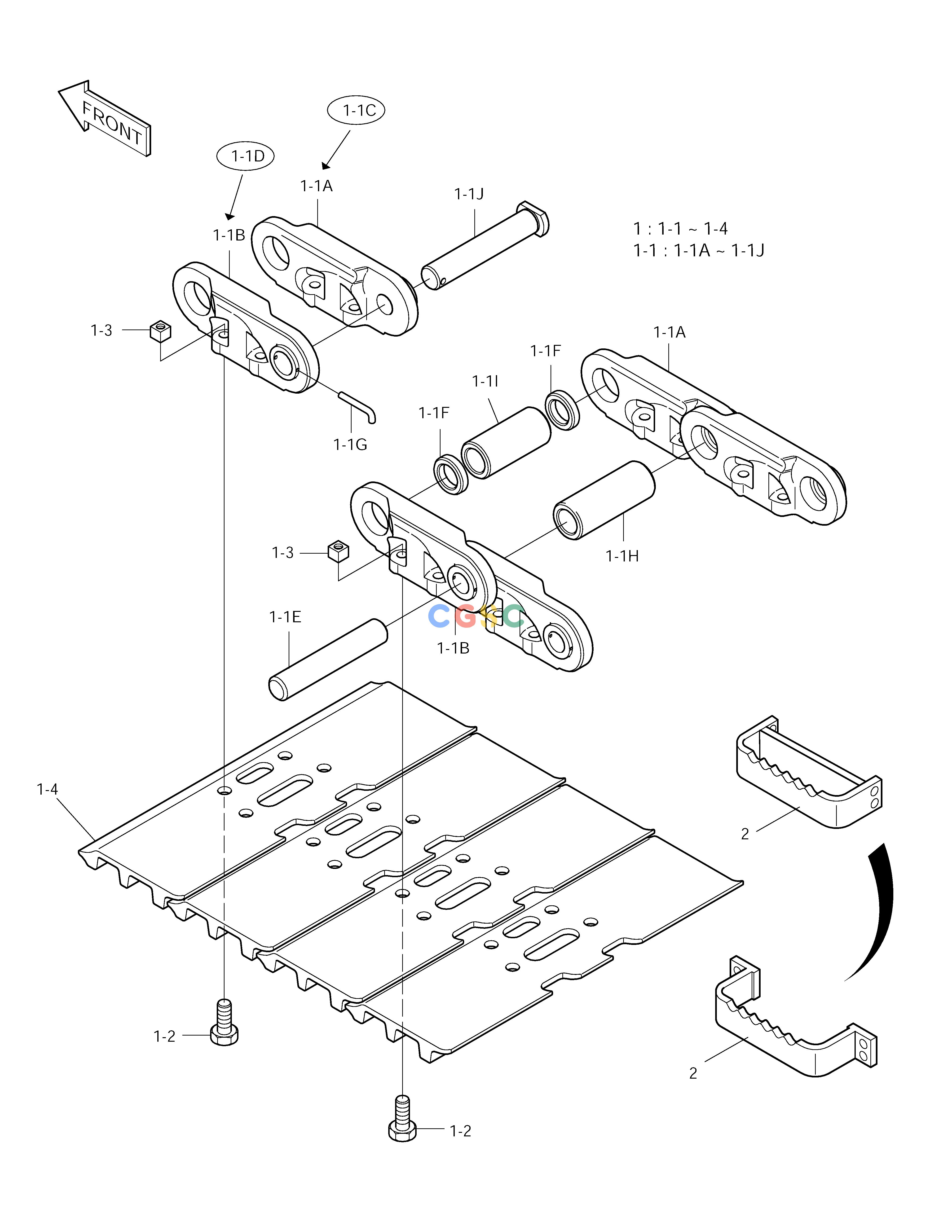 斗山零件查询TRACK SHOE ASS'Y-500G-DHI SOLAR 150LC-V Doosan parts catalog online