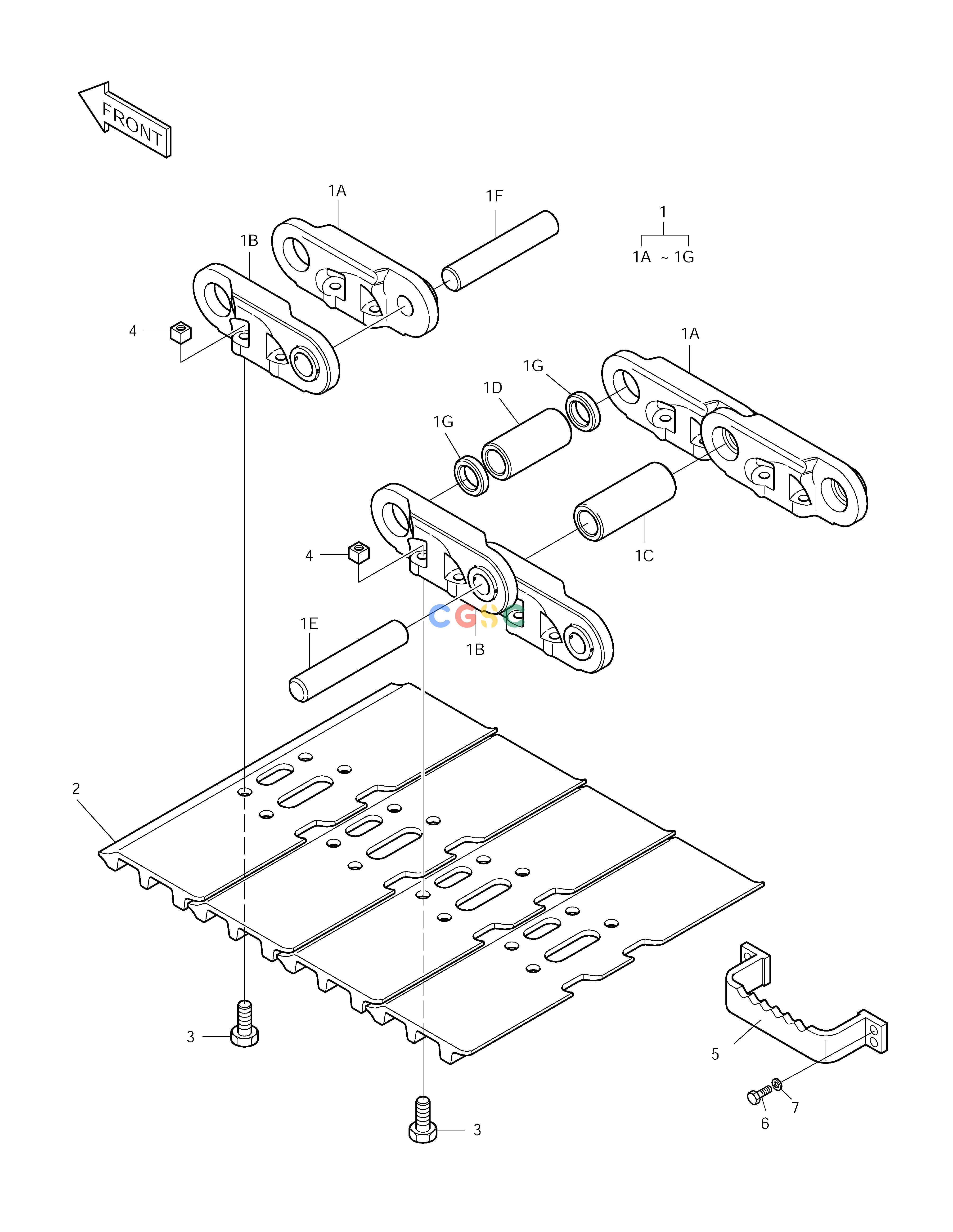 斗山零件查询TRACK SHOE ASS'Y-500G-ED INT. TRACK SOLAR 150LC-V Doosan parts catalog online