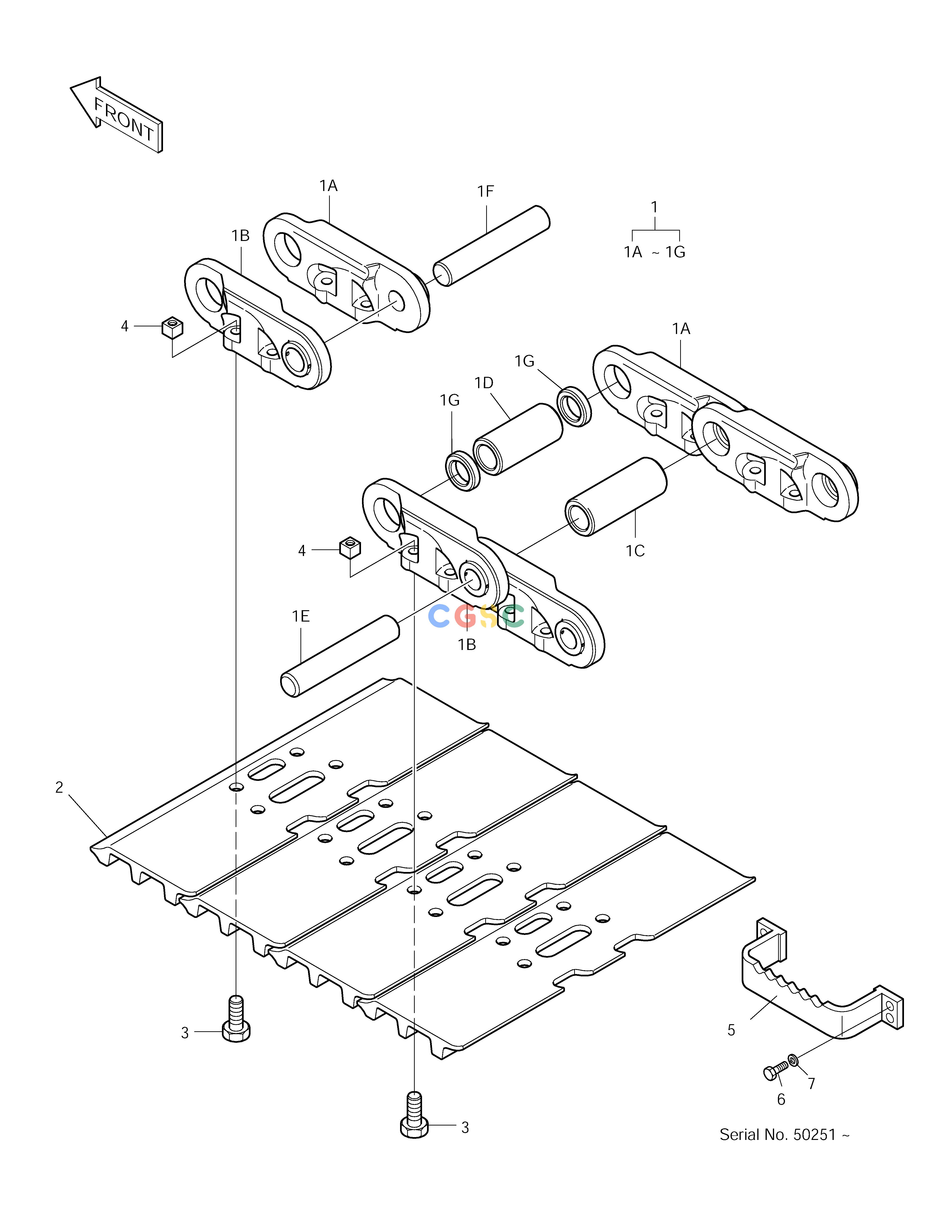 斗山零件查询TRACK SHOE ASS'Y-800G-ED INT. TRACK SOLAR 150LC-V Doosan parts catalog online
