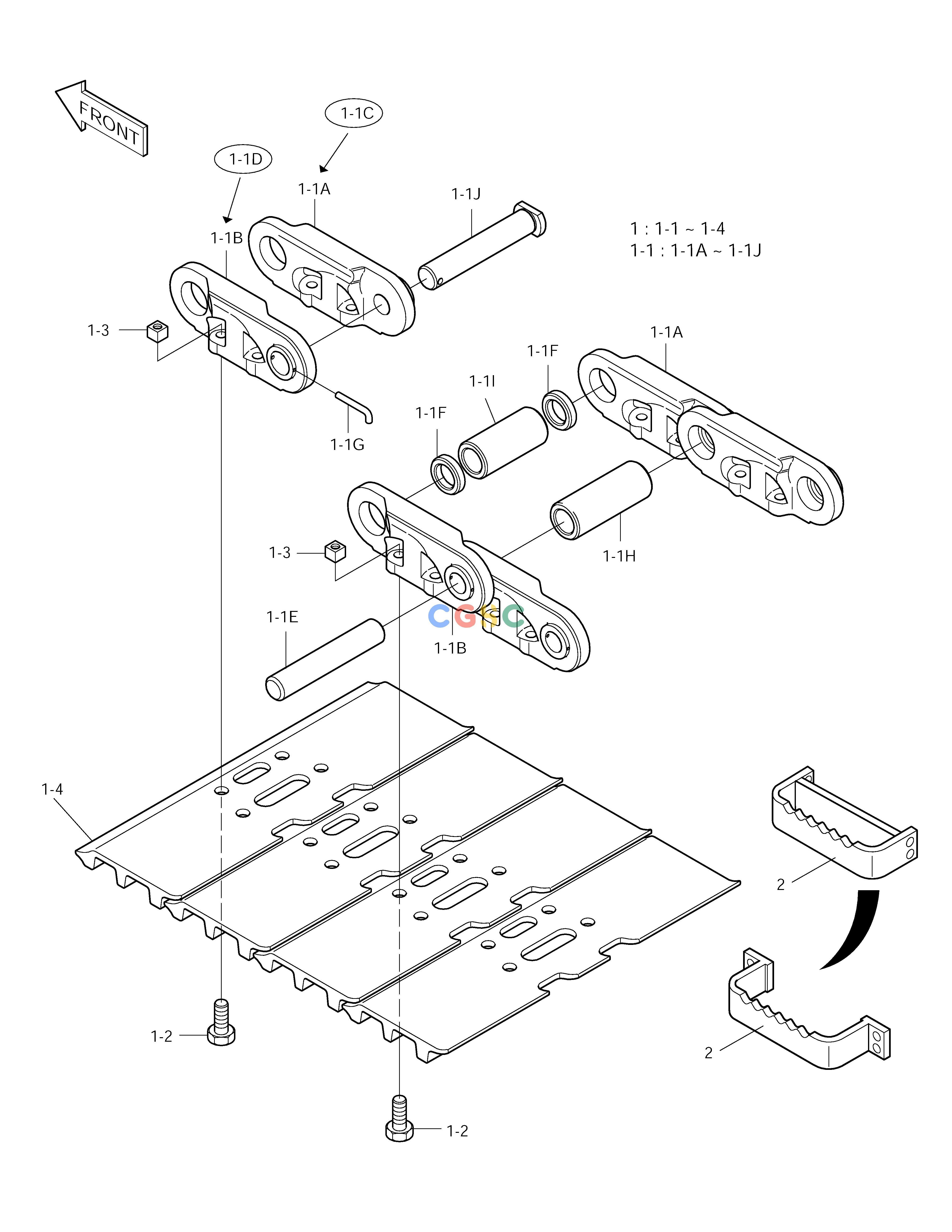 斗山零件查询TRACK SHOE ASS'Y-900G-DHI SOLAR 150LC-V Doosan parts catalog online