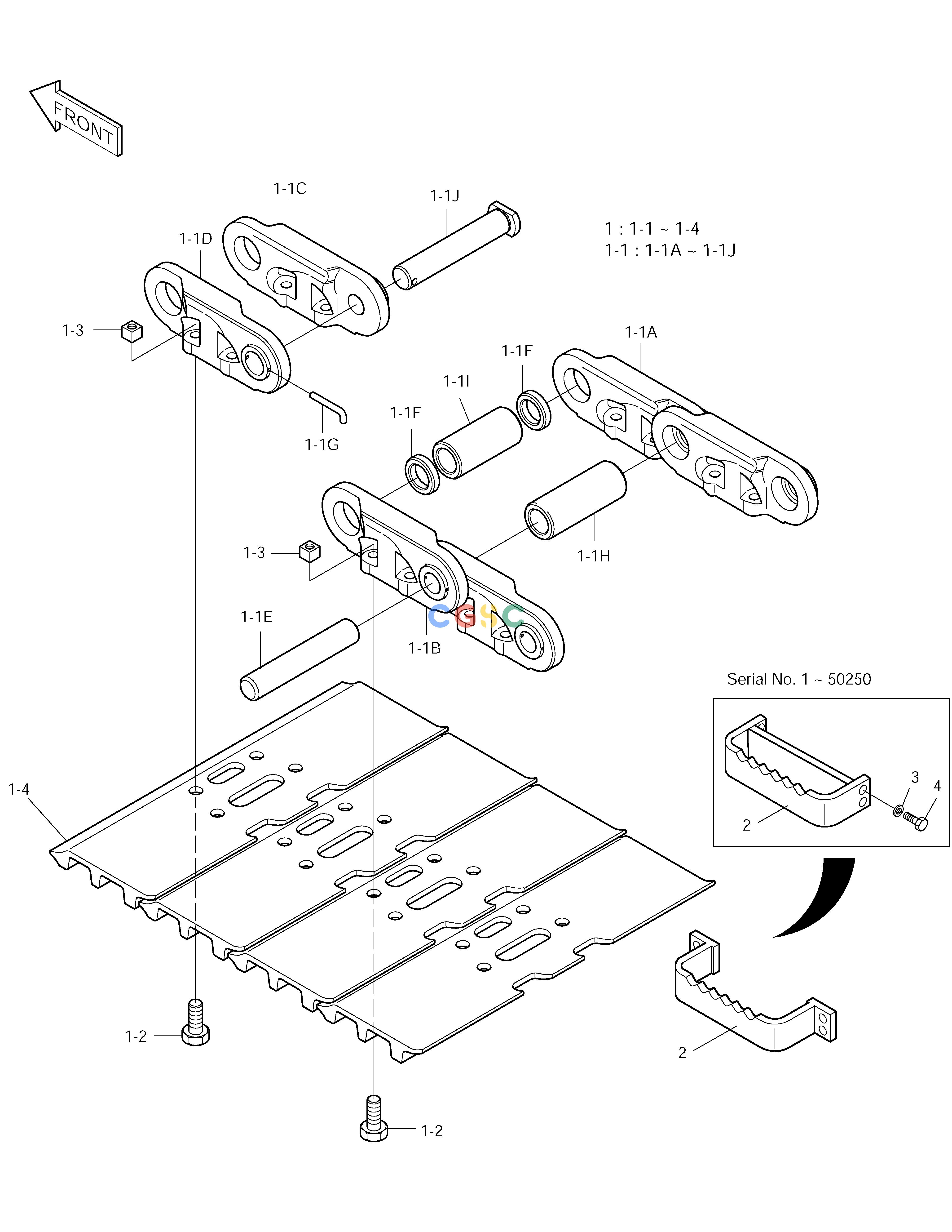 斗山零件查询TRACK SHOE ASS'Y-900G SOLAR 150LC-V Doosan parts catalog online