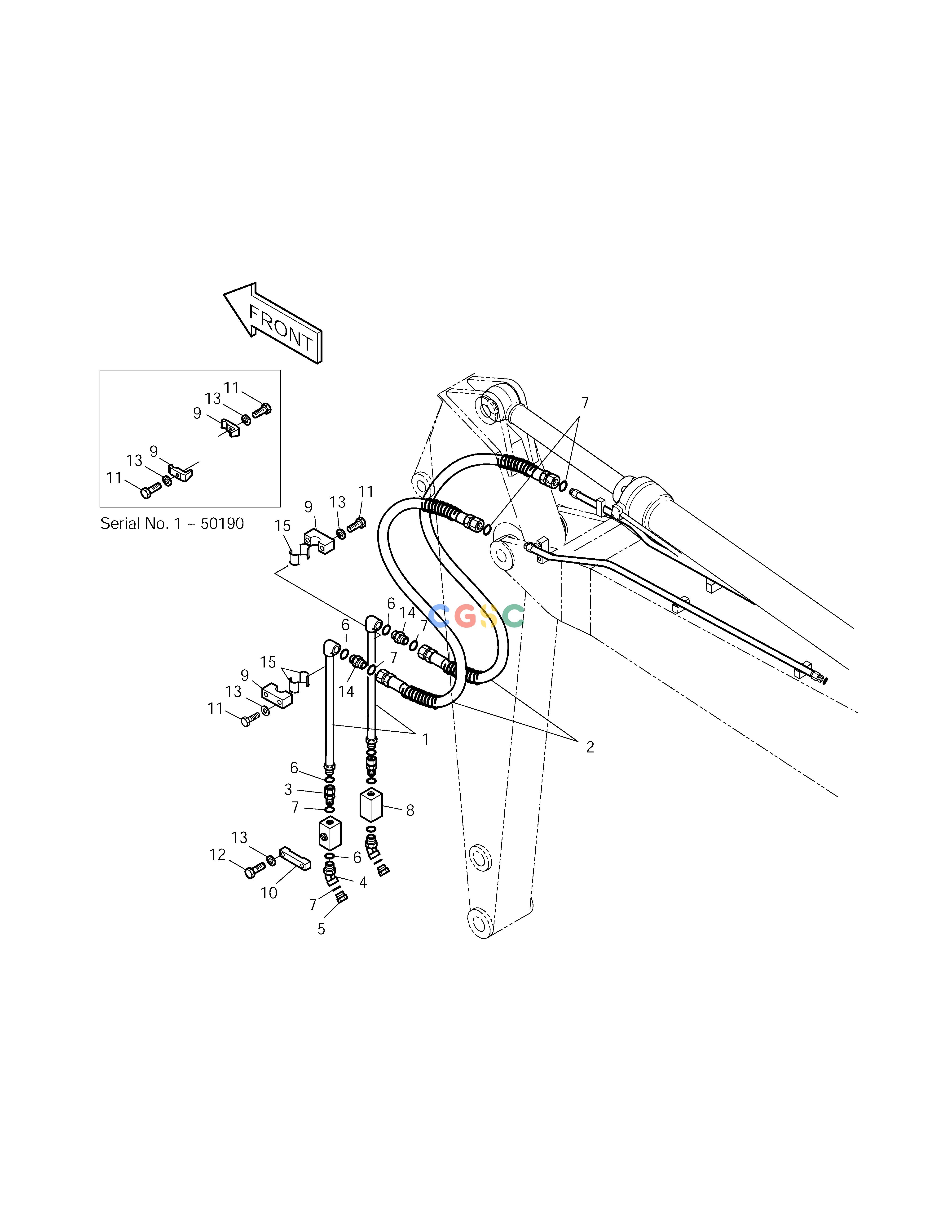 斗山零件查询1 WAY/2 WAY PIP.-ARM PIP.(3.0m)-DHI SOLAR 150LC-V Doosan parts catalog online
