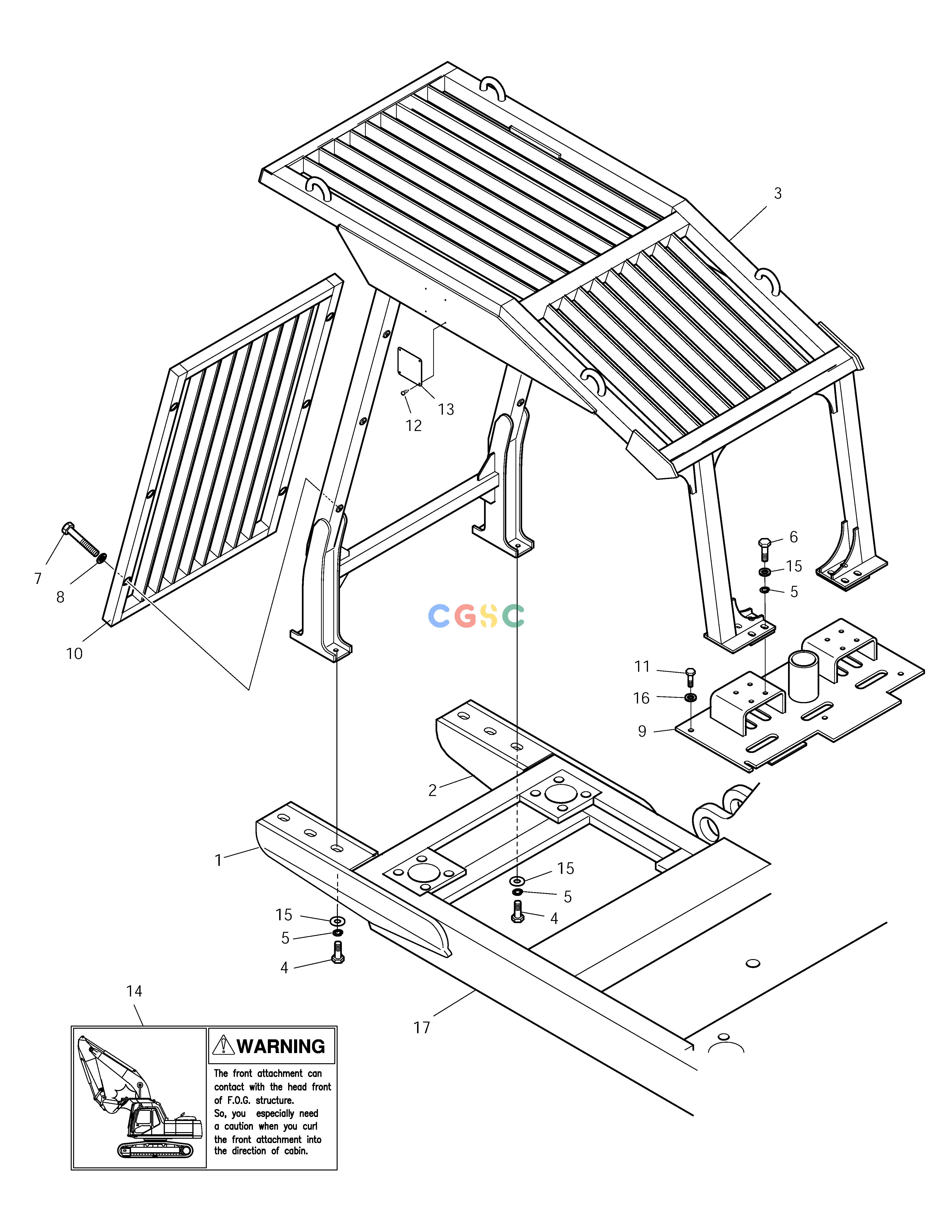 斗山零件查询F.O.P.S. GUARD SOLAR 150LC-V Doosan parts catalog online