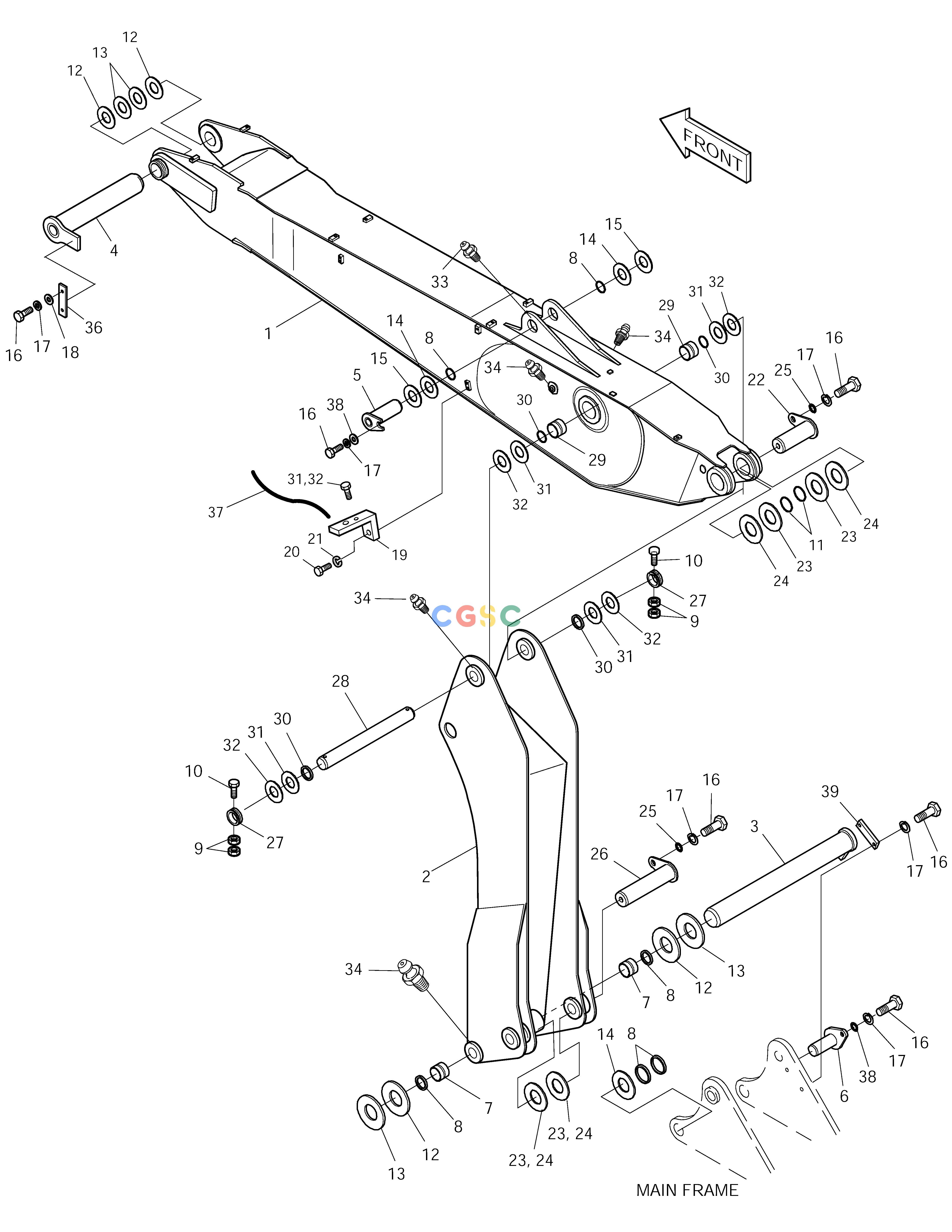 斗山零件查询BOOM ASS'Y(ARTICULATED)-2.8m UP. SOLAR 150LC-V Doosan parts catalog online