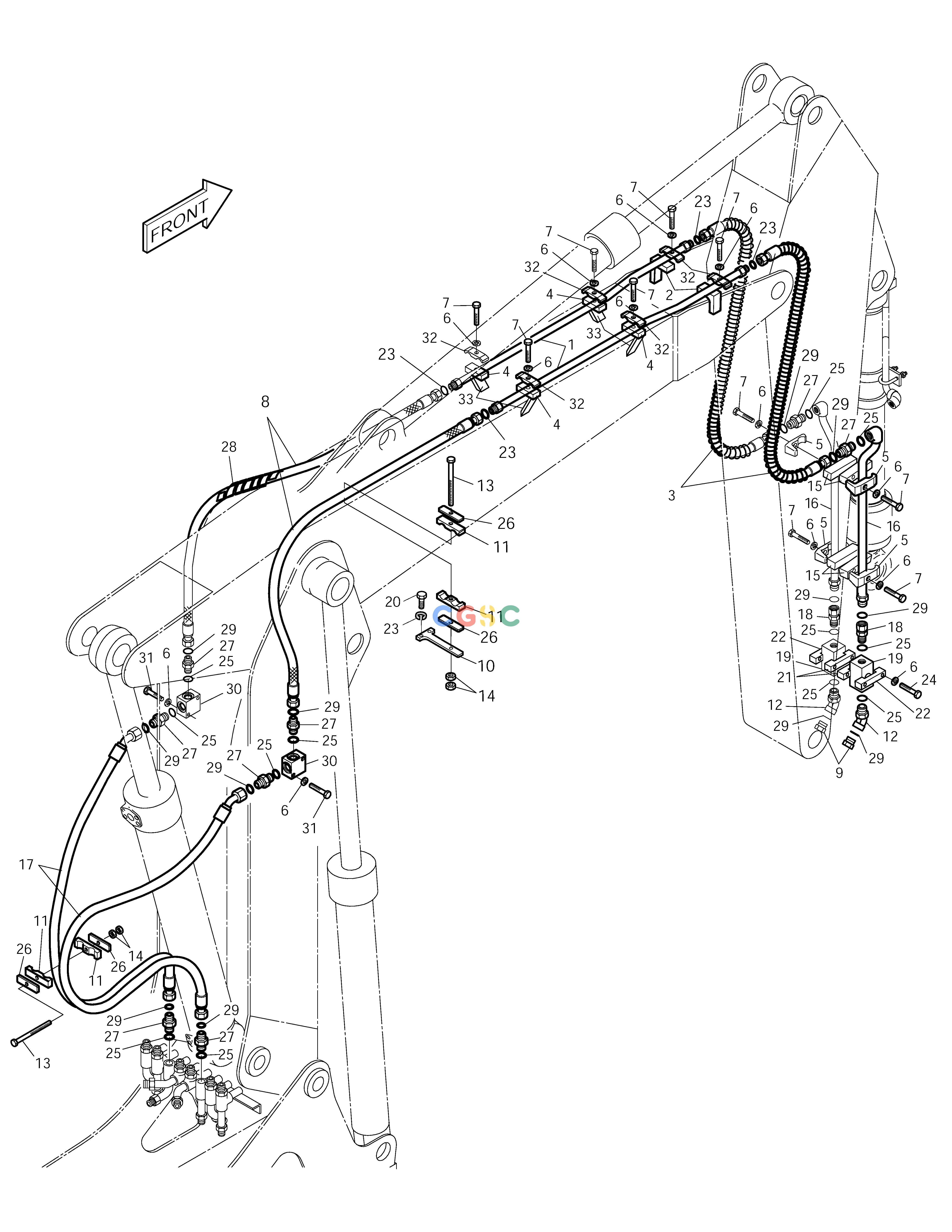 斗山零件查询BREAKER PIPING-ARTI. BOOM-2.8m UP SOLAR 150LC-V Doosan parts catalog online