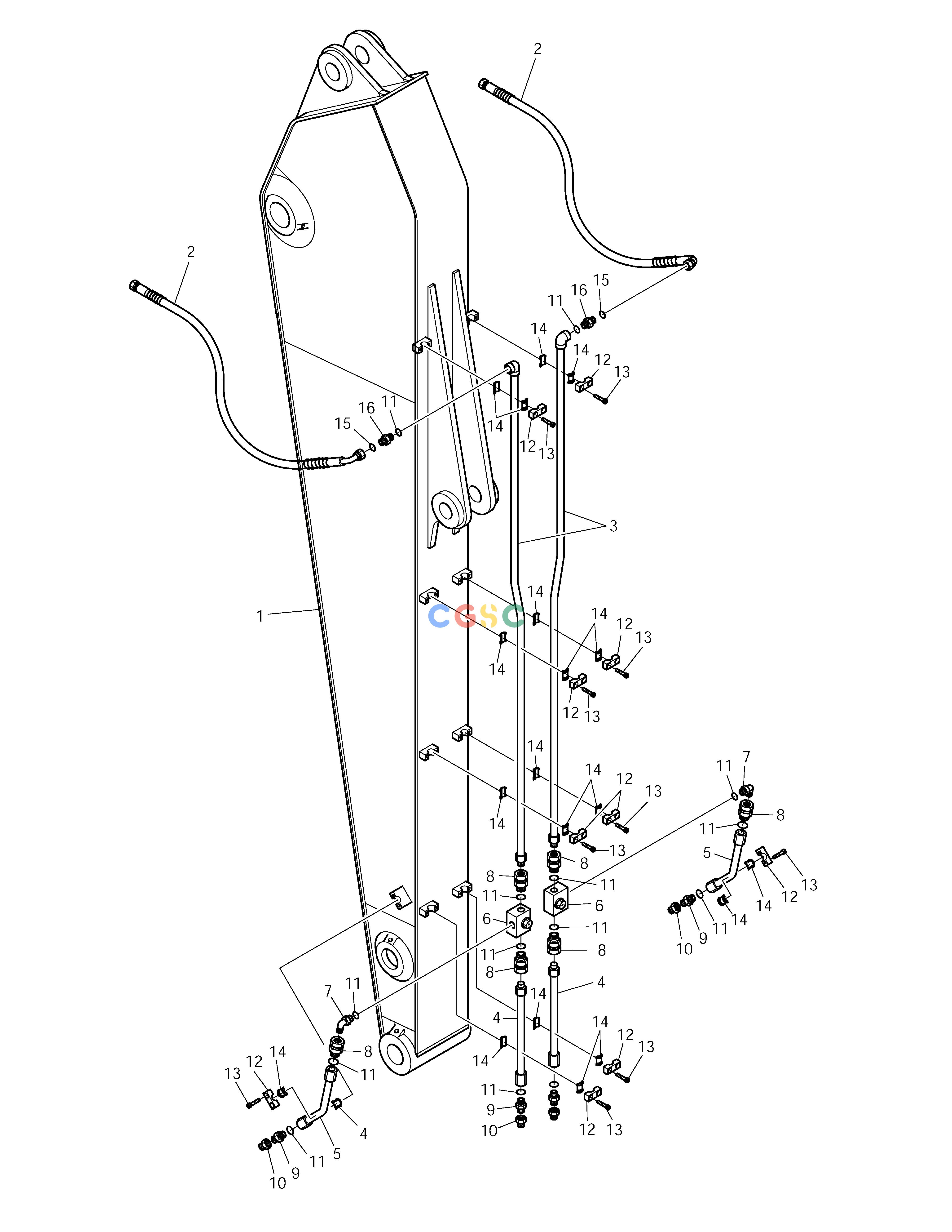 斗山零件查询ARM PIPING-ARM 3.0m-PRO SOLAR 150LC-V Doosan parts catalog online