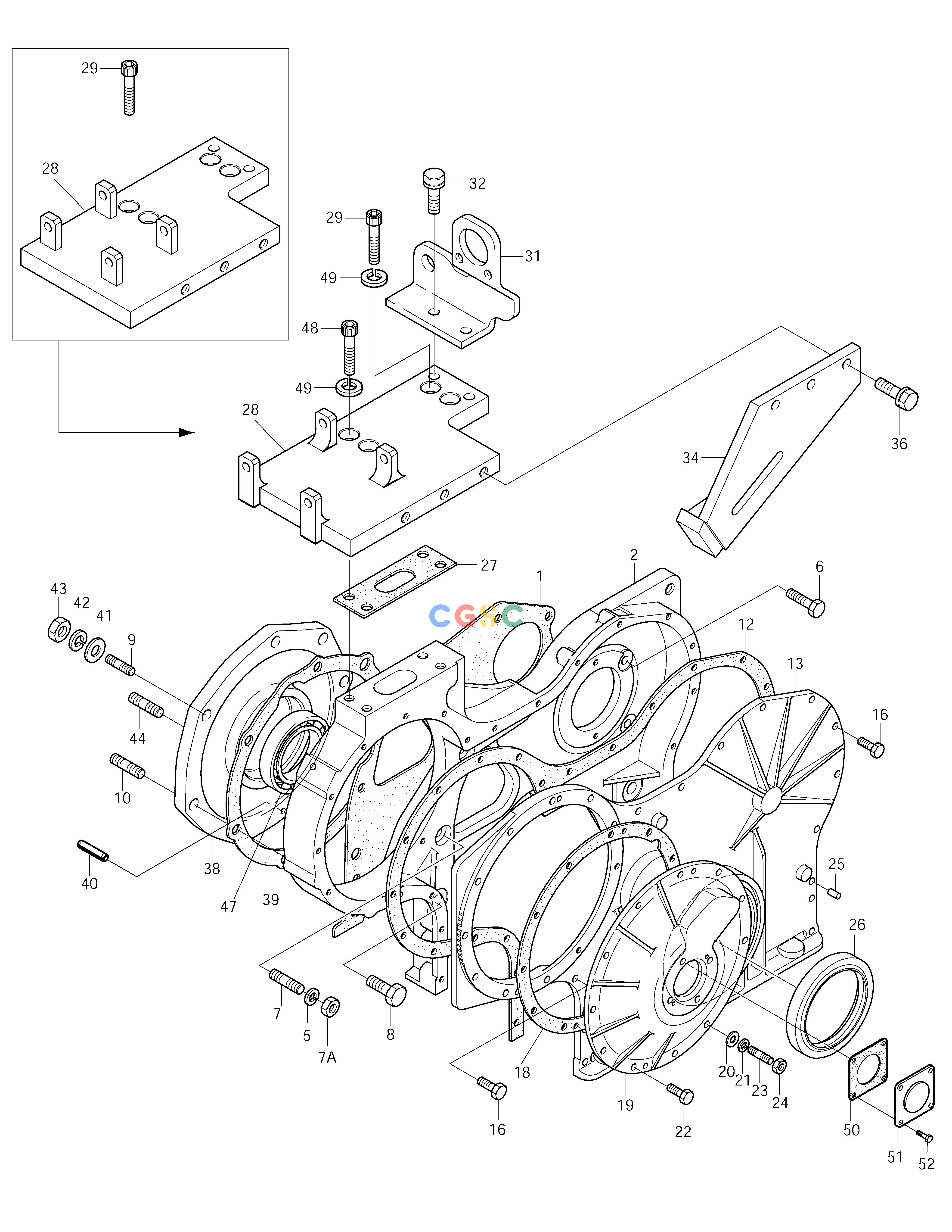 斗山零件查询TIMING GEAR CASE SOLAR 290LC-V Doosan parts catalog online