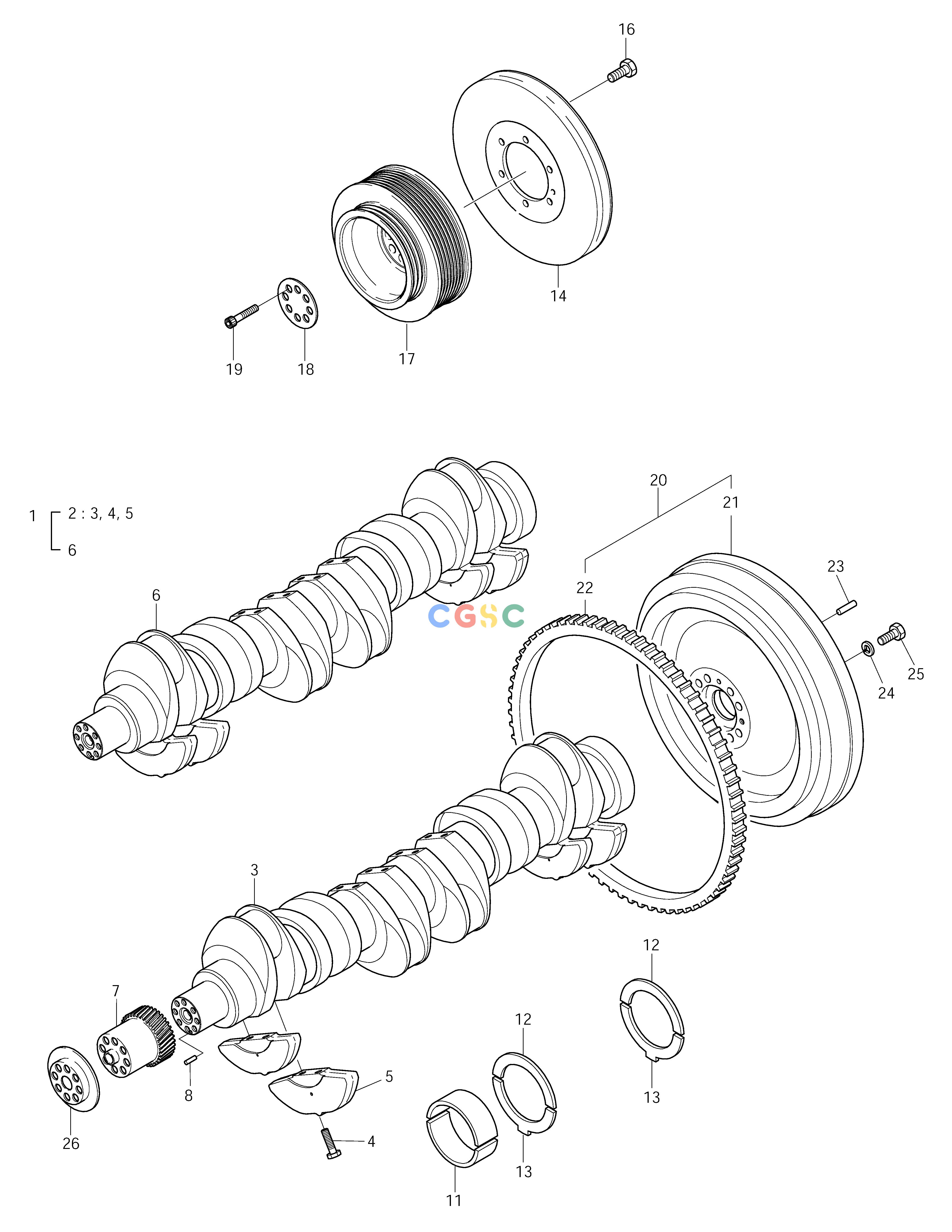 斗山零件查询CRANK SHAFT SOLAR 290LC-V Doosan parts catalog online