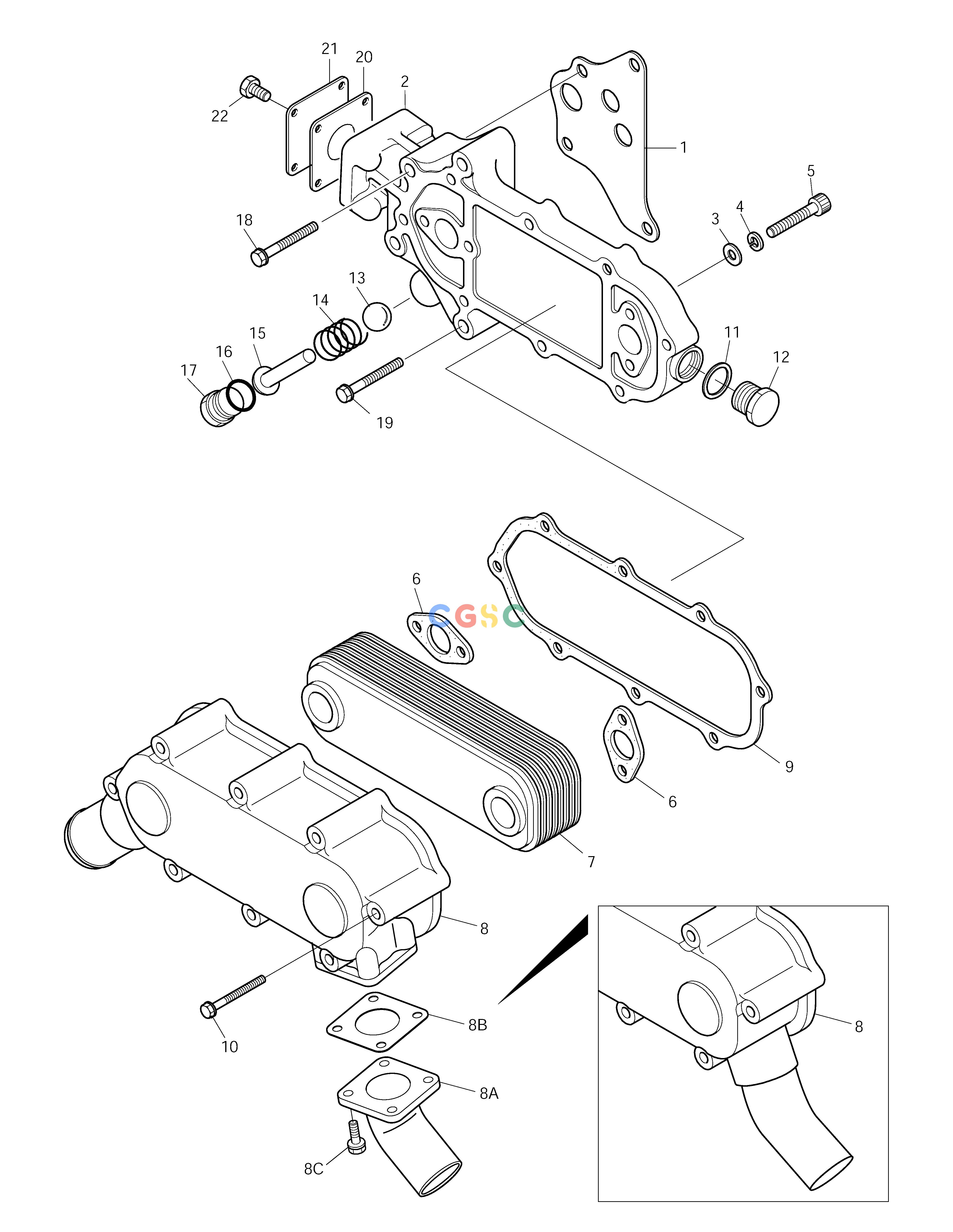 斗山零件查询OIL COOLER SOLAR 290LC-V Doosan parts catalog online
