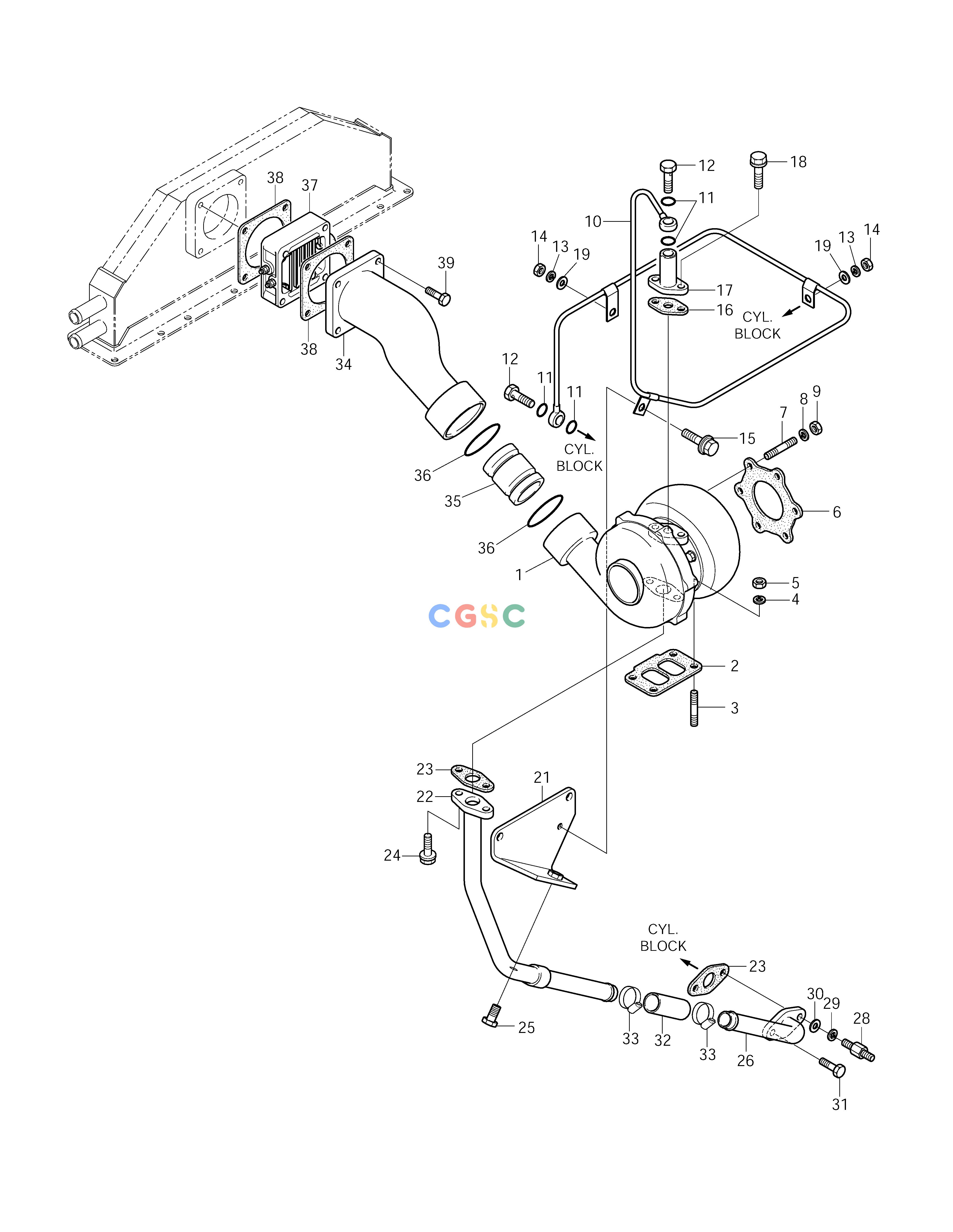 斗山零件查询TURBO CHARGER & OIL PIPE SOLAR 290LC-V Doosan parts catalog online