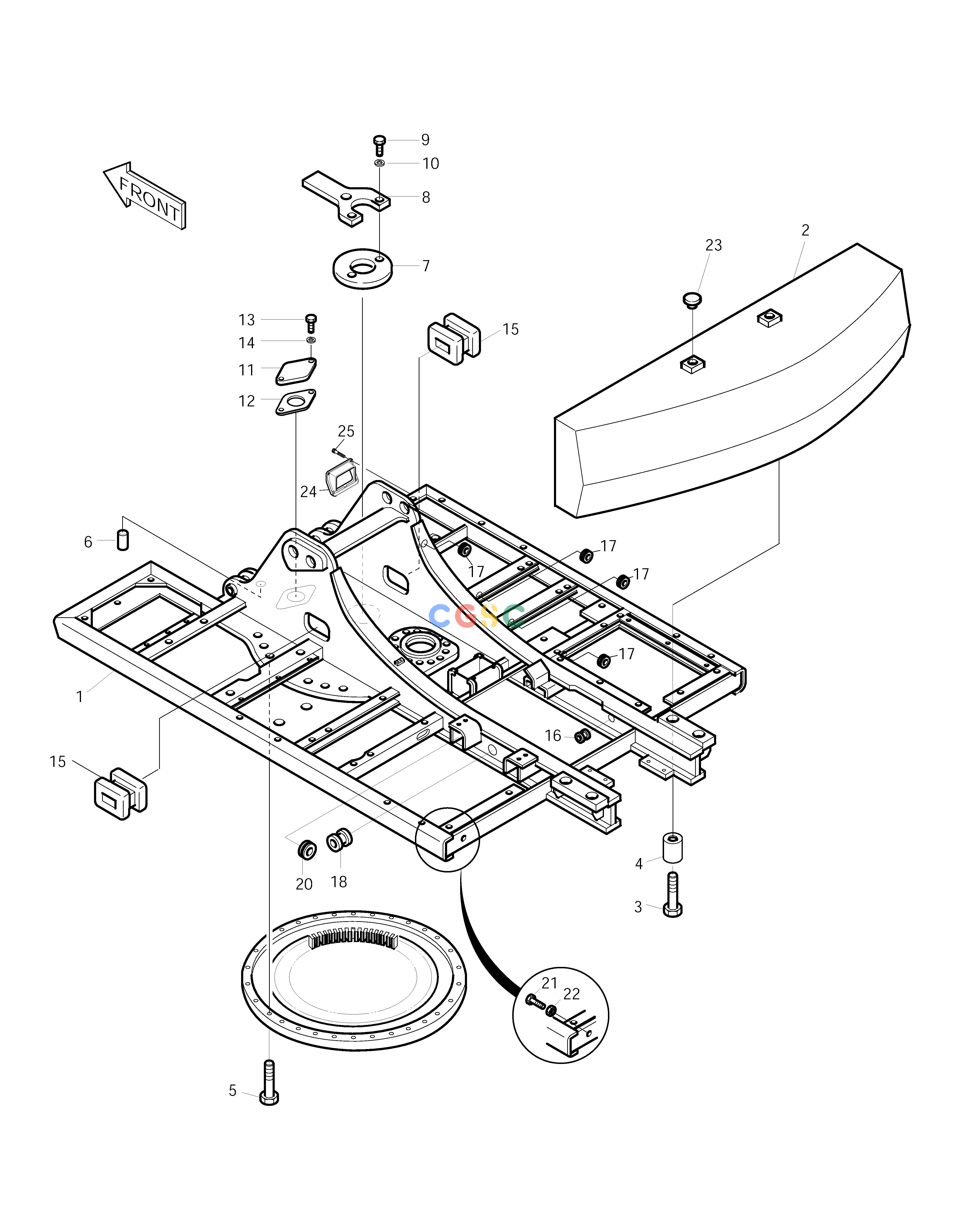 斗山零件查询MAIN FRAME ASS'Y SOLAR 290LC-V Doosan parts catalog online