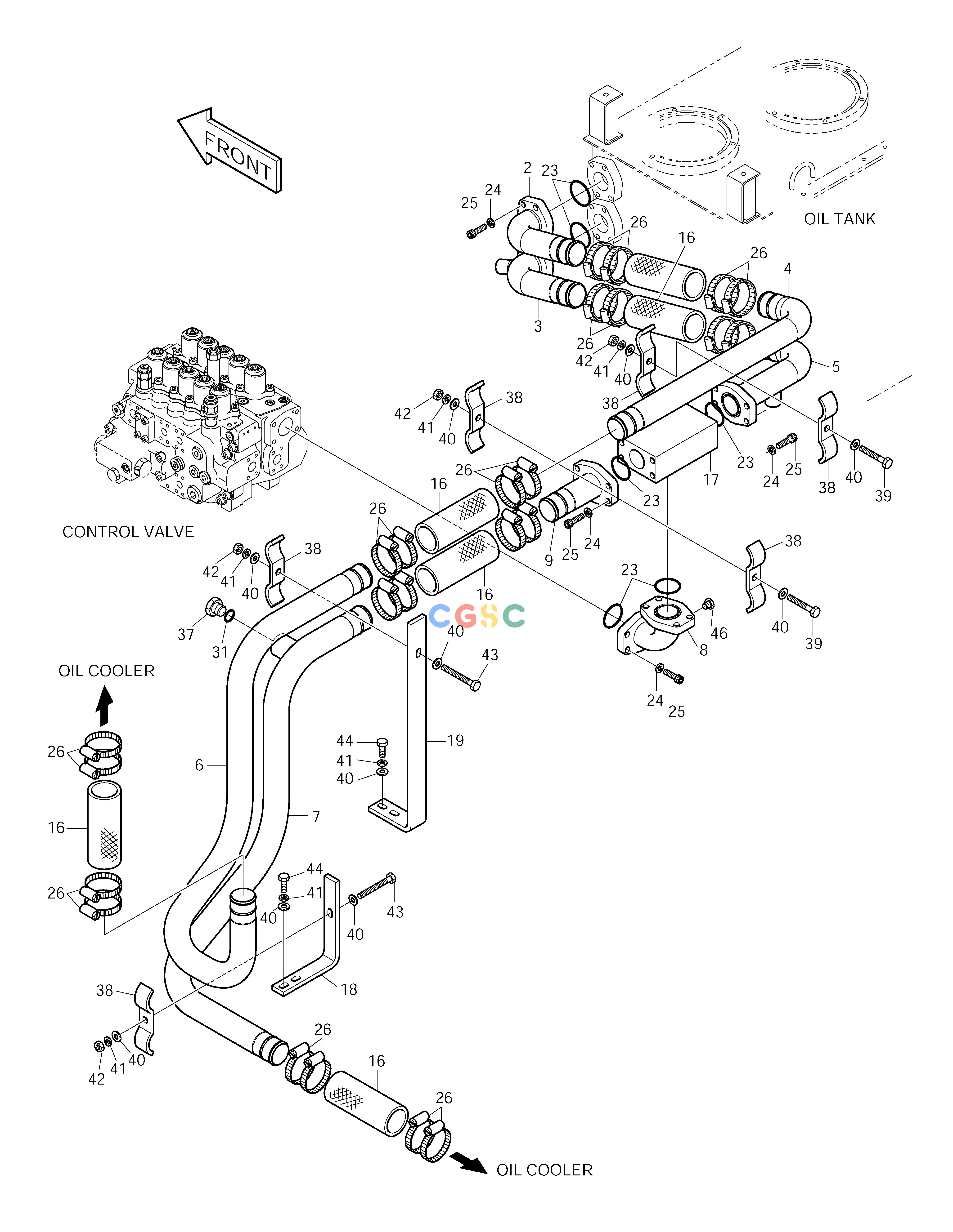 斗山零件查询OIL COOLER PIPING(1) SOLAR 290LC-V Doosan parts catalog online
