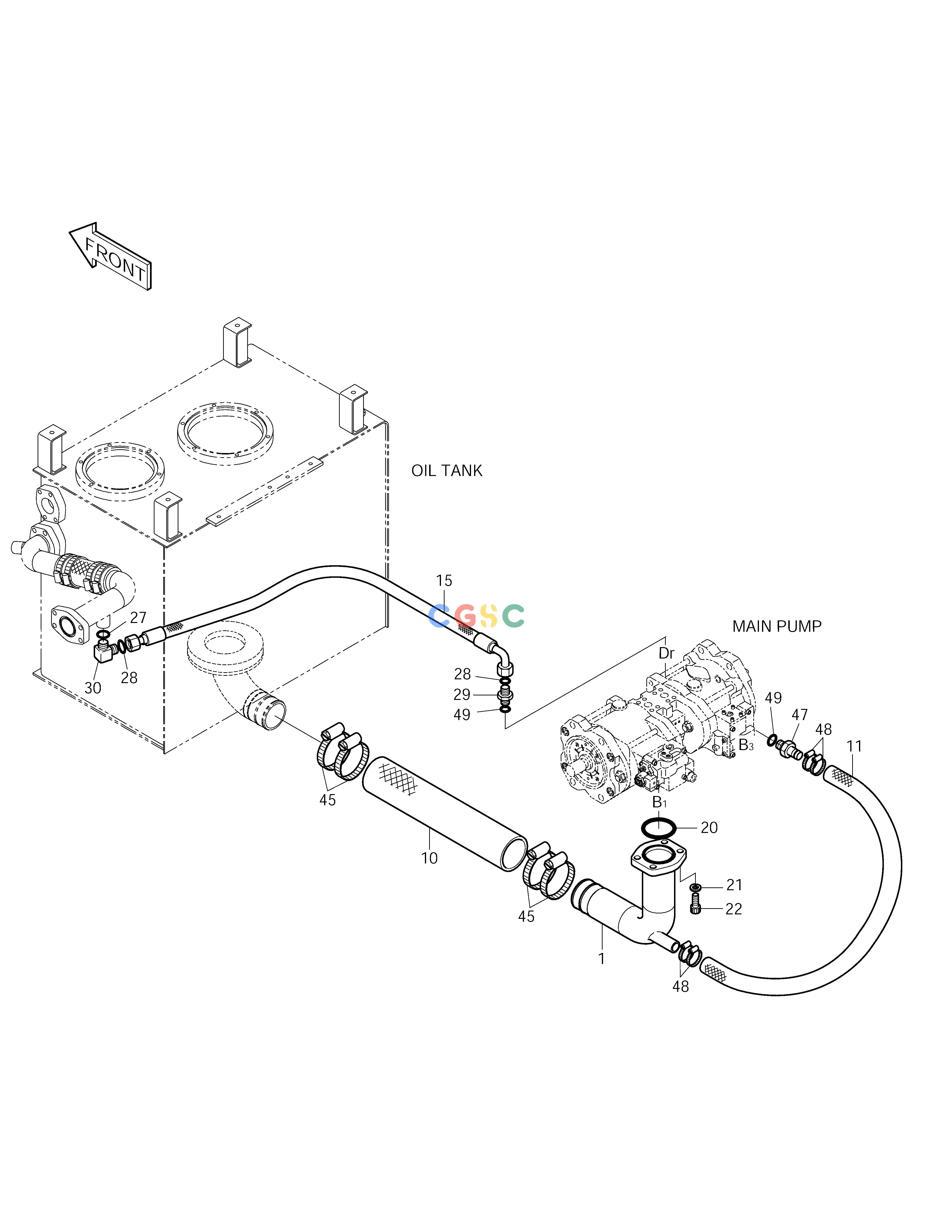 斗山零件查询OIL COOLER PIPING(2) SOLAR 290LC-V Doosan parts catalog online