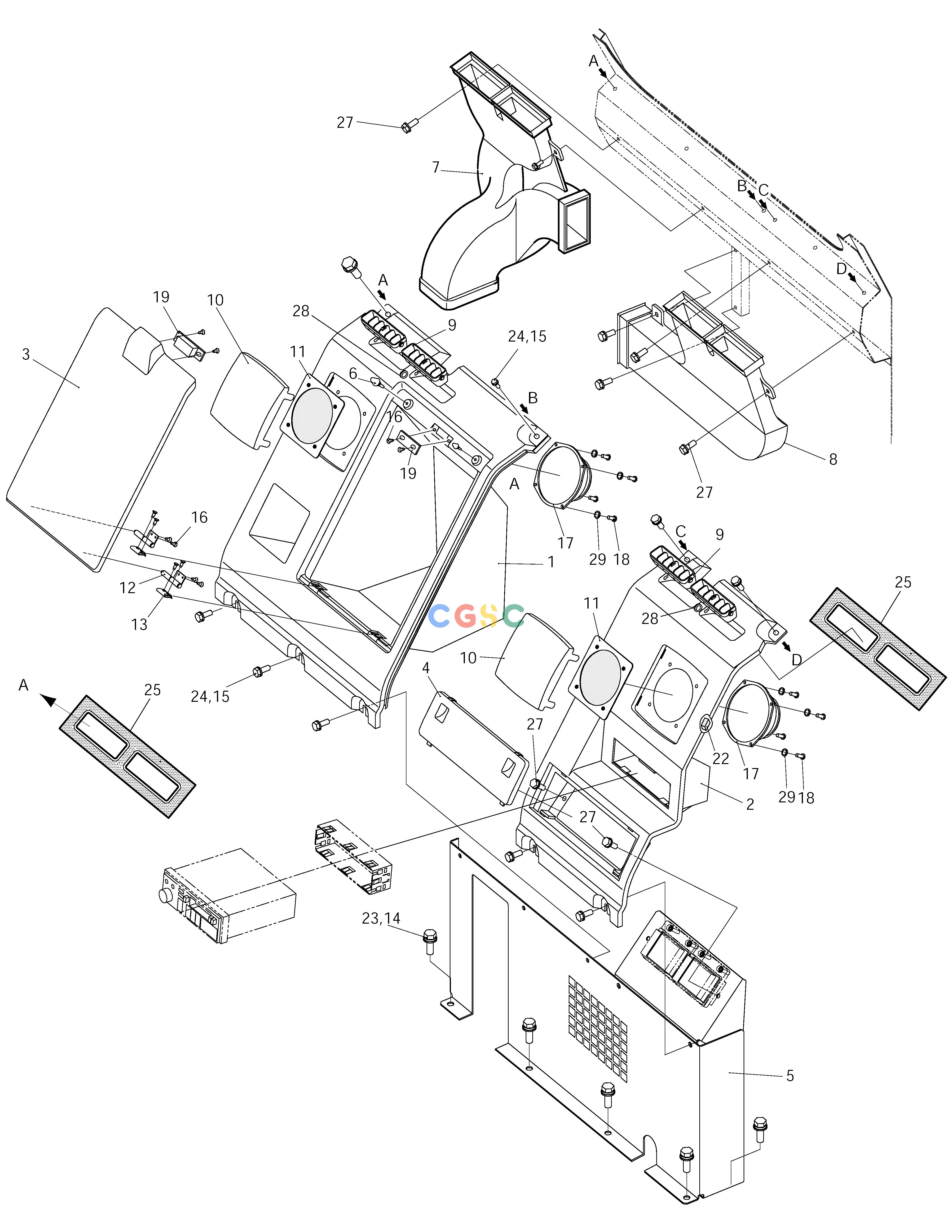 斗山零件查询HEATER COVER ASS'Y SOLAR 290LC-V Doosan parts catalog online