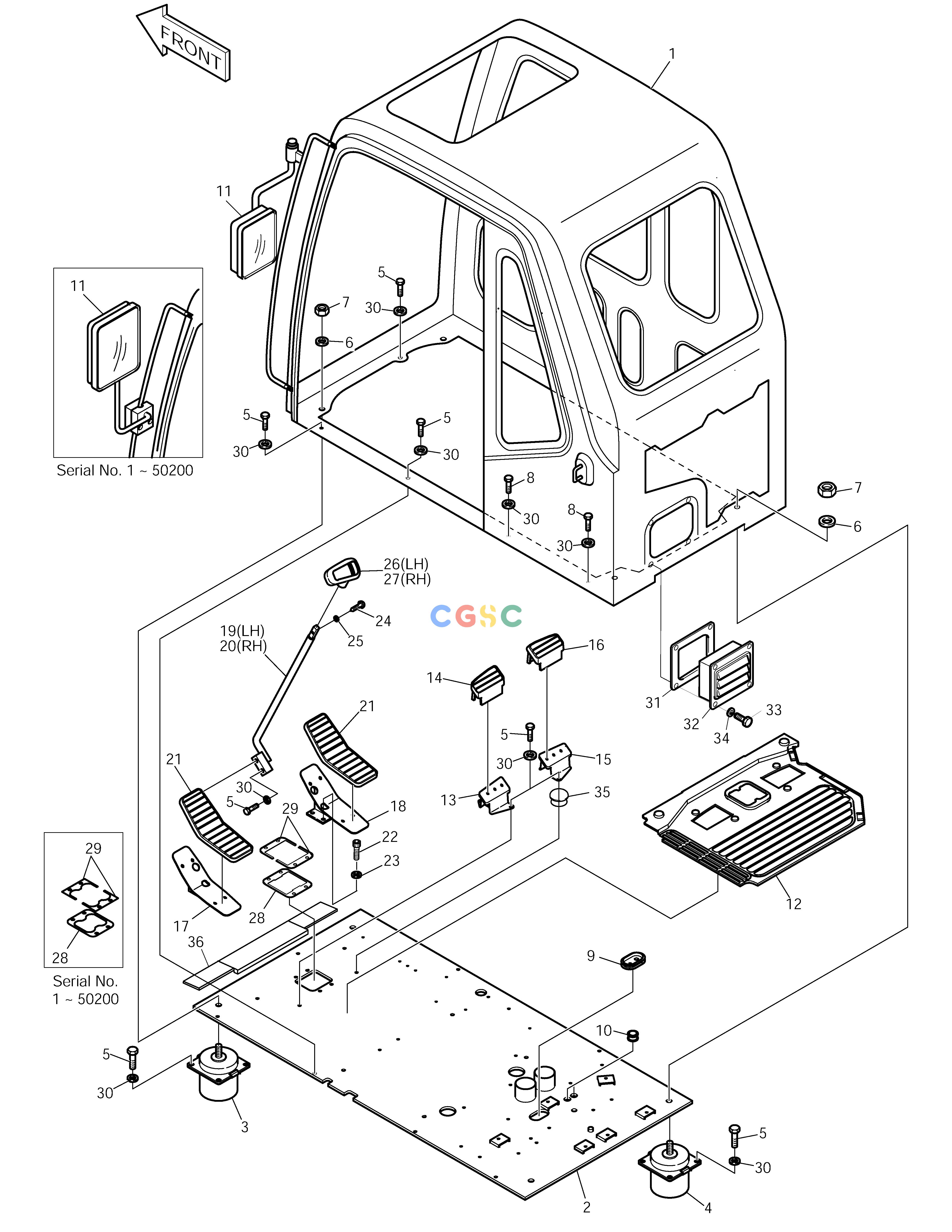 斗山零件查询CABIN ASS'Y SOLAR 290LC-V Doosan parts catalog online