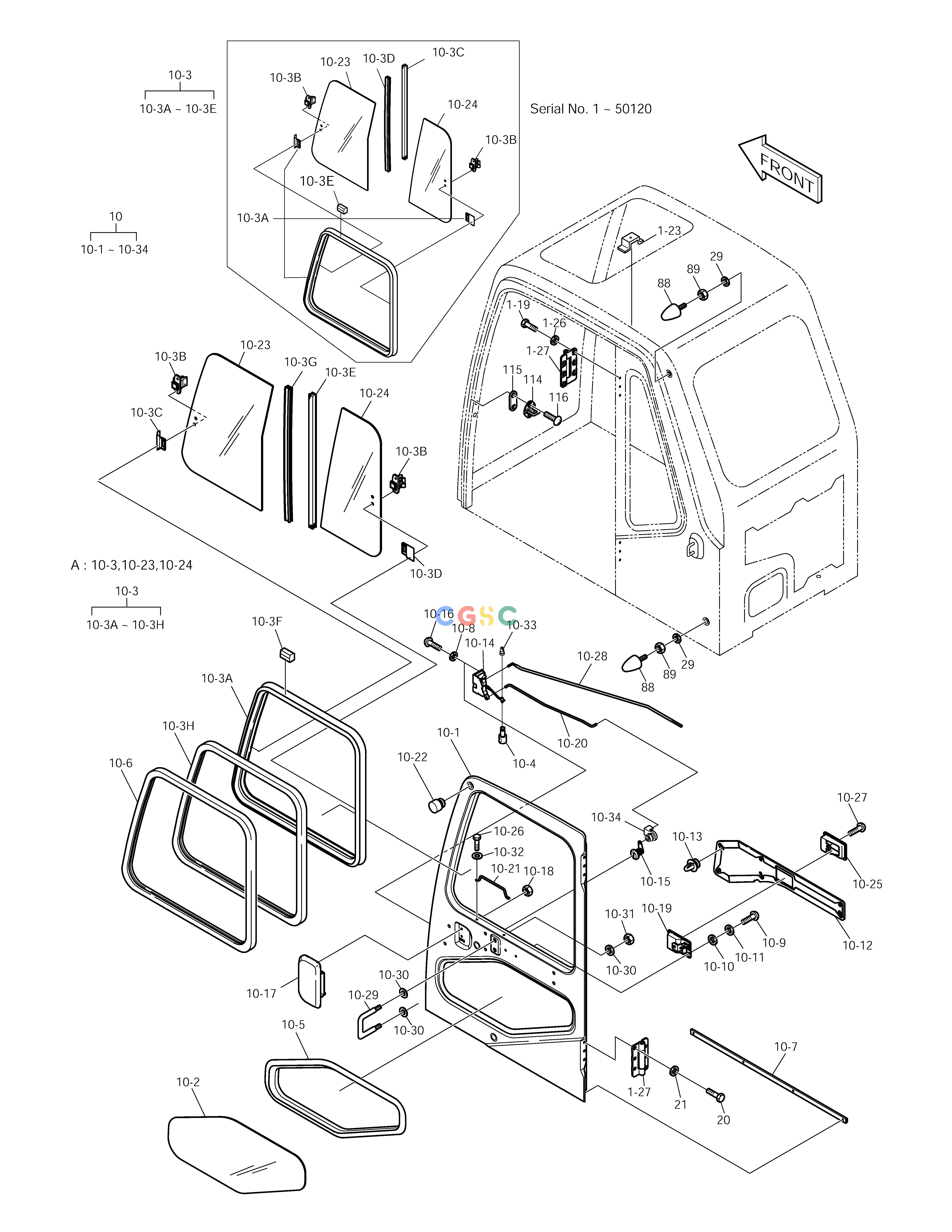斗山零件查询CABIN(5) SOLAR 290LC-V Doosan parts catalog online