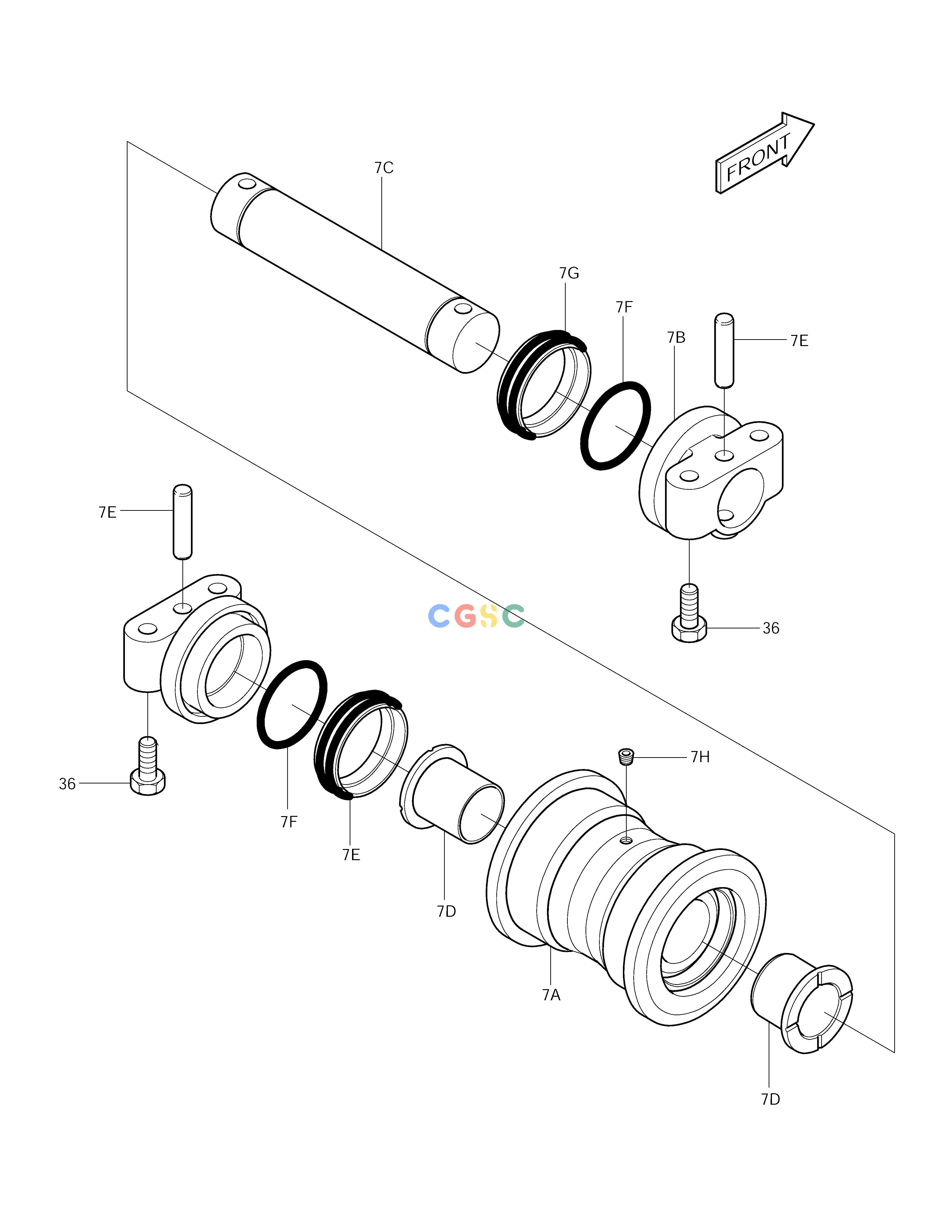 斗山零件查询LOWER ROLLER SOLAR 290LC-V Doosan parts catalog online