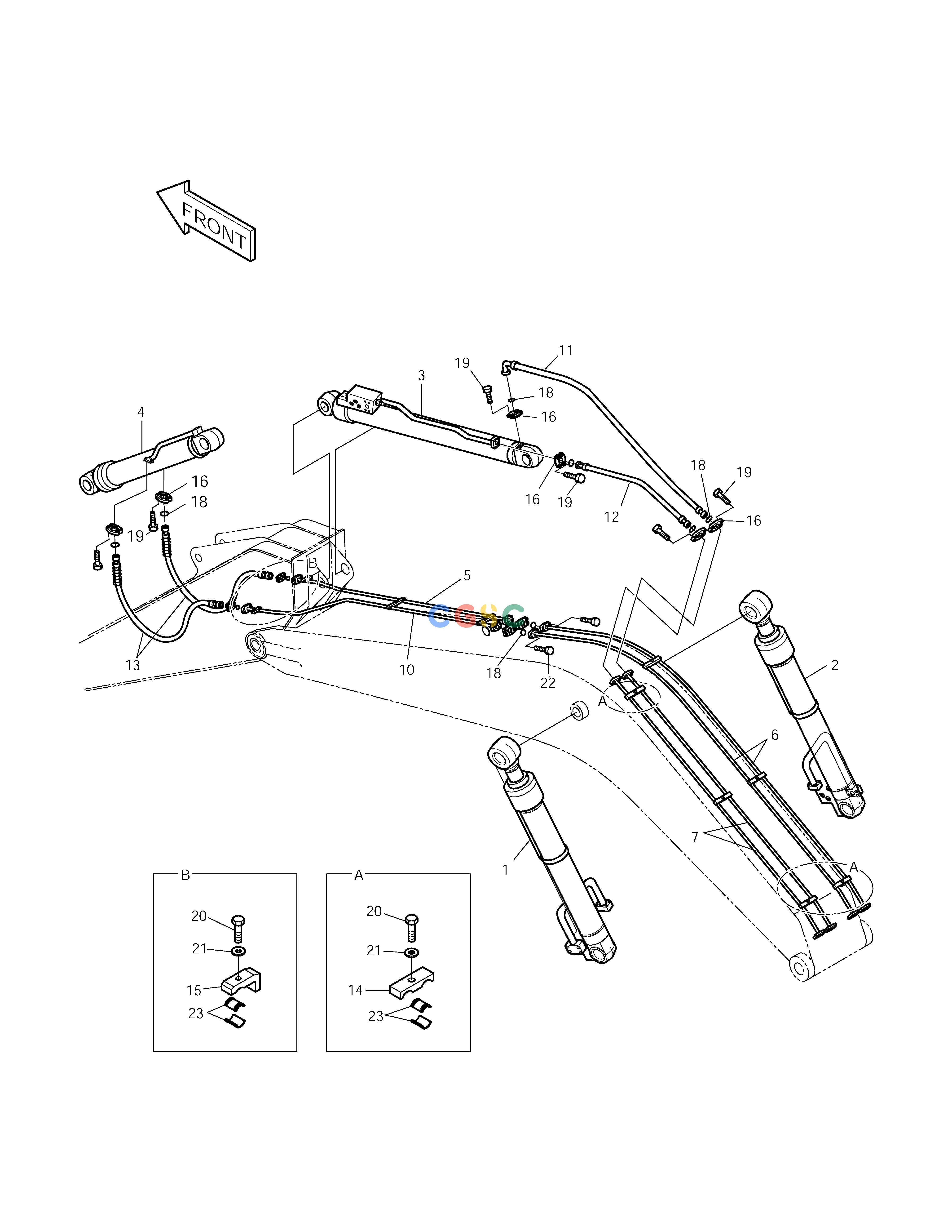斗山零件查询FRONT PIPING & LOCK VALVE(1) SOLAR 290LC-V Doosan parts catalog online