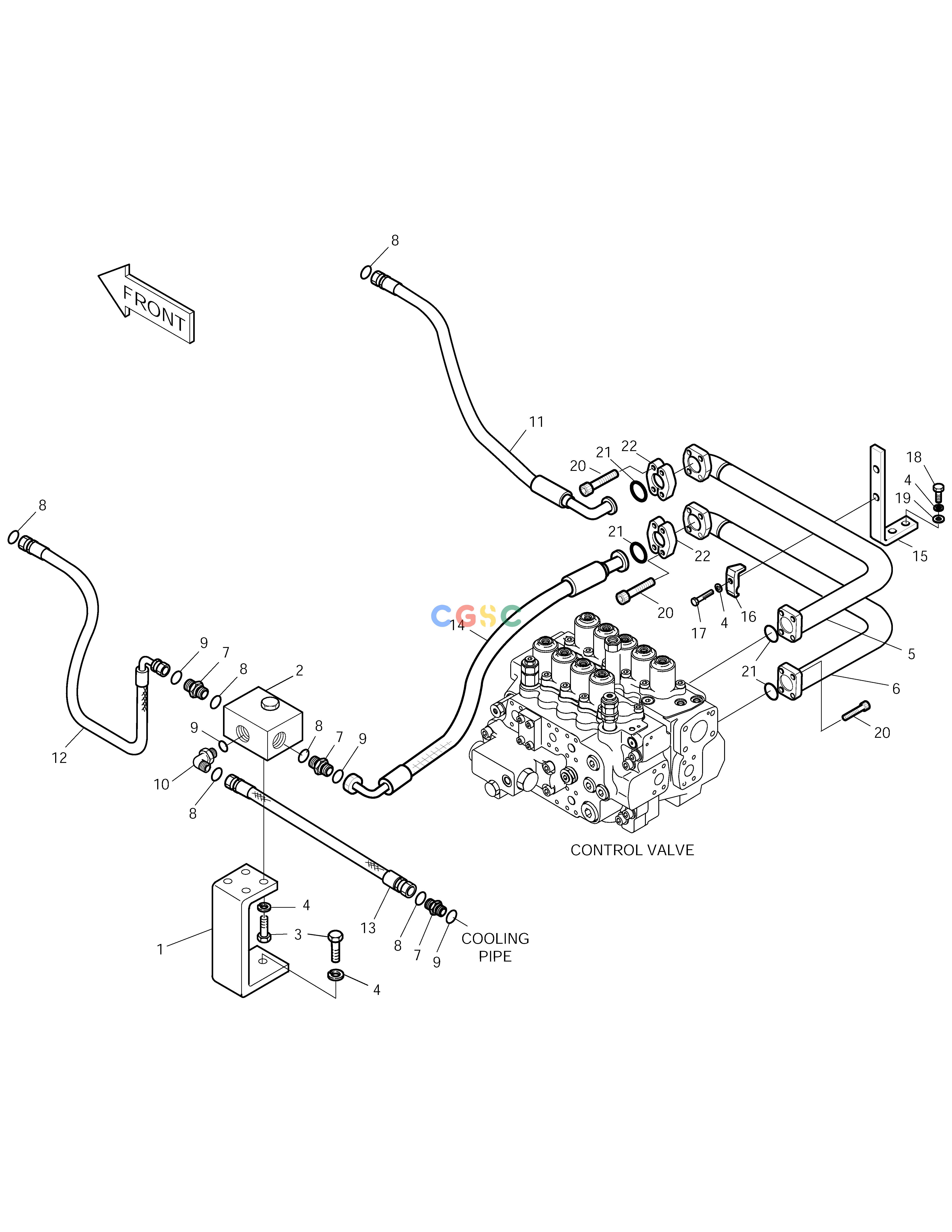 斗山零件查询MAIN PIPING-ONE & TWO WAY SOLAR 290LC-V Doosan parts catalog online