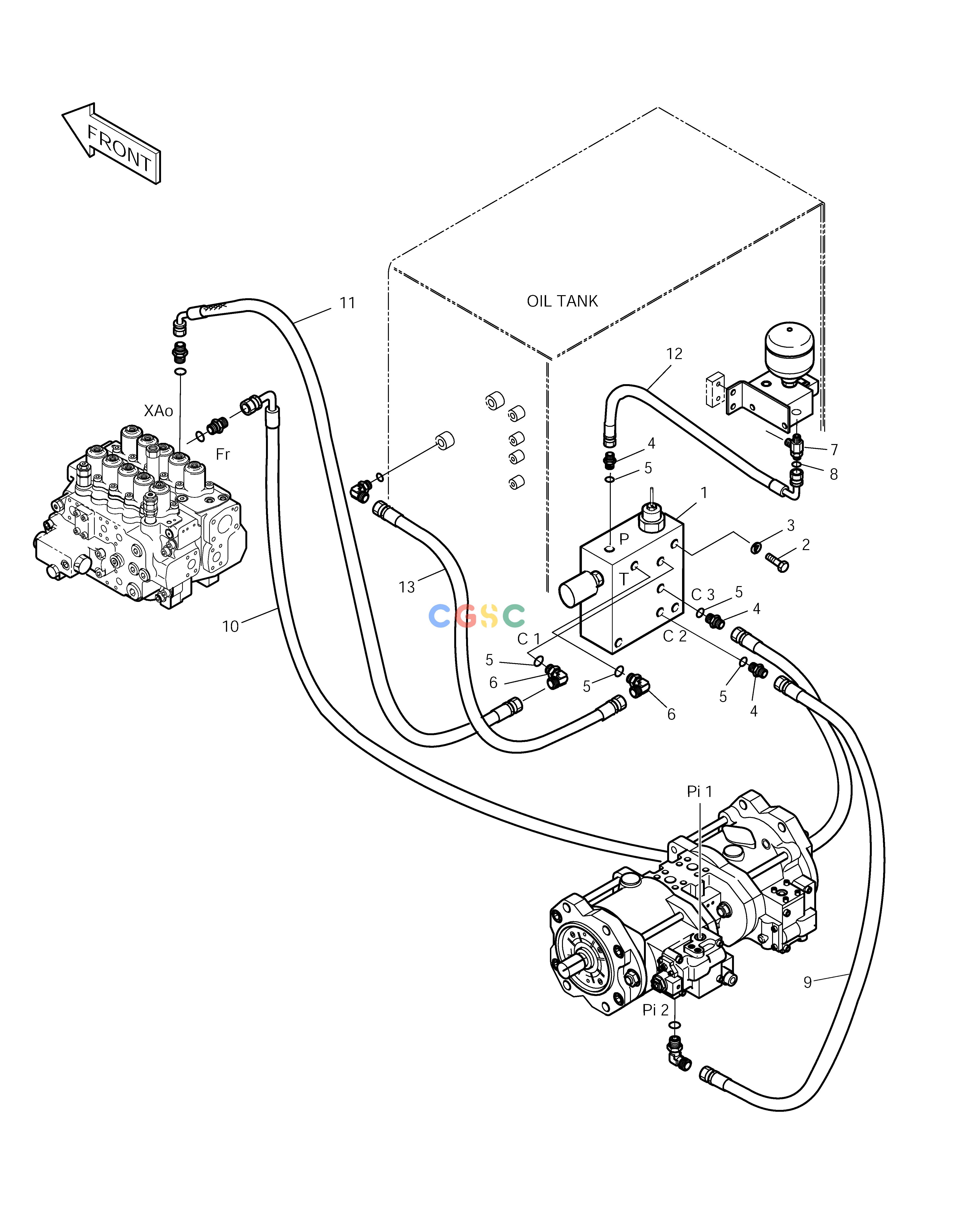 斗山零件查询PILOT PIPING-ONE WAY SOLAR 290LC-V Doosan parts catalog online