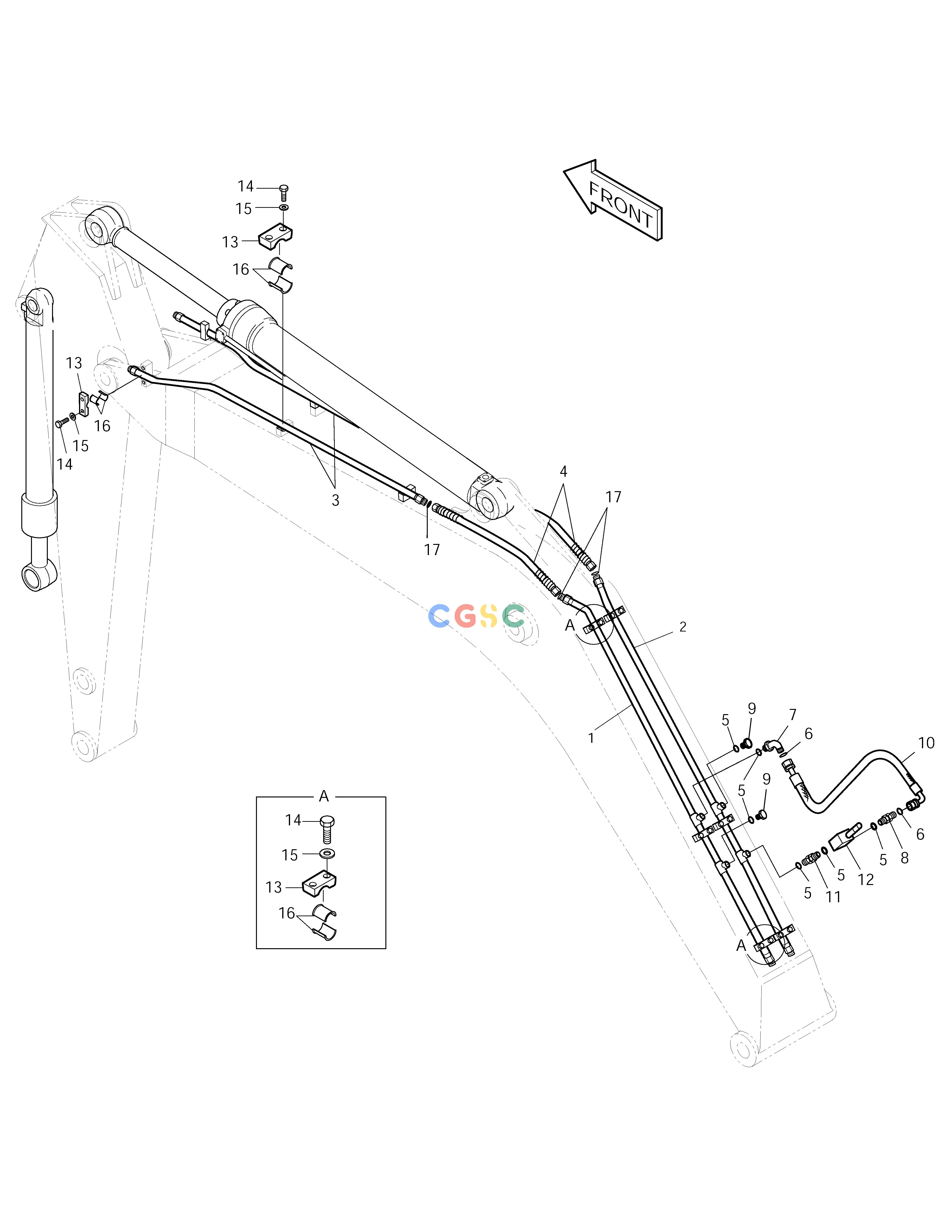 斗山零件查询BOOM PIPING-ONE WAY SOLAR 290LC-V Doosan parts catalog online