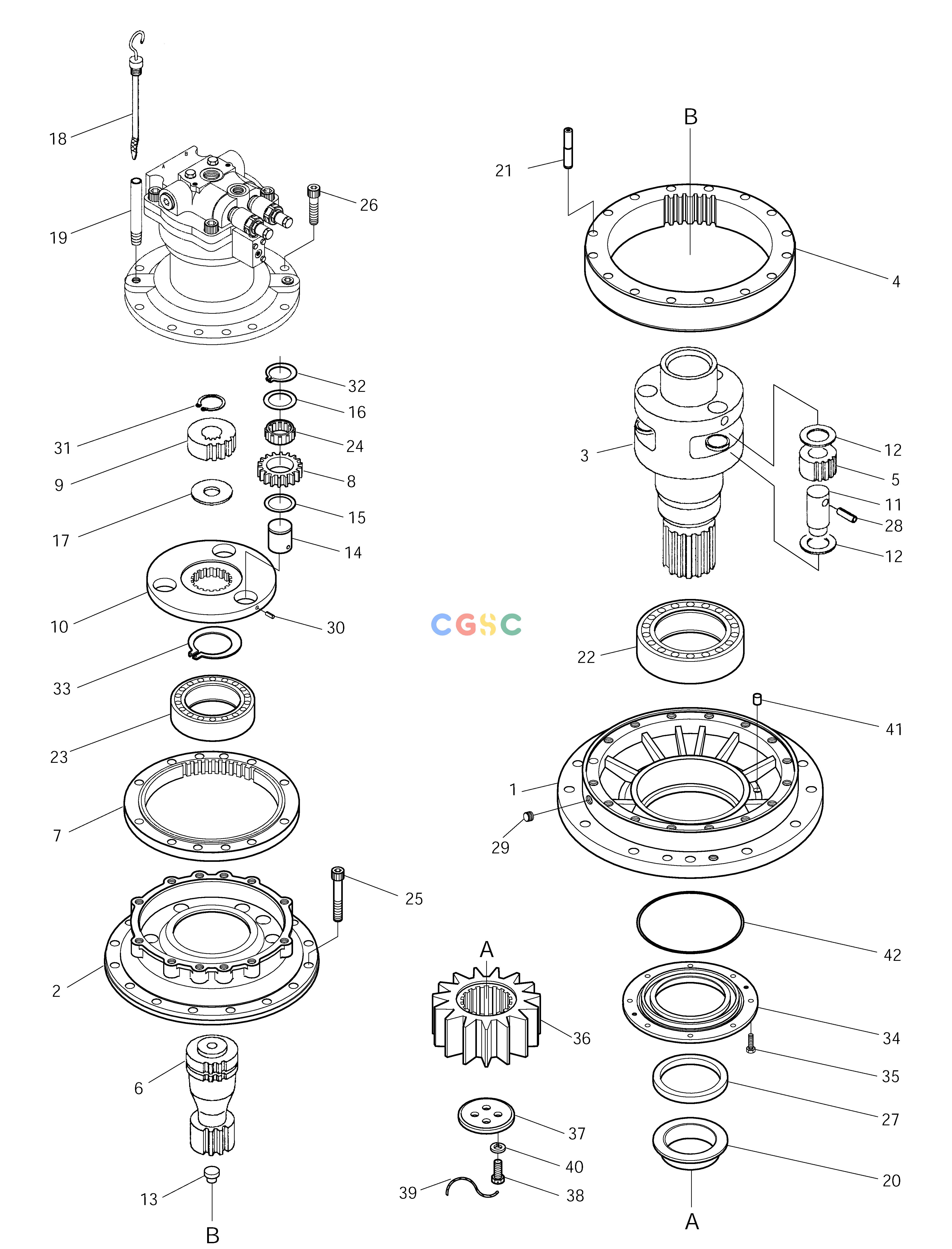 斗山零件查询SWING REDUCTION GEAR SOLAR 290LC-V Doosan parts catalog online