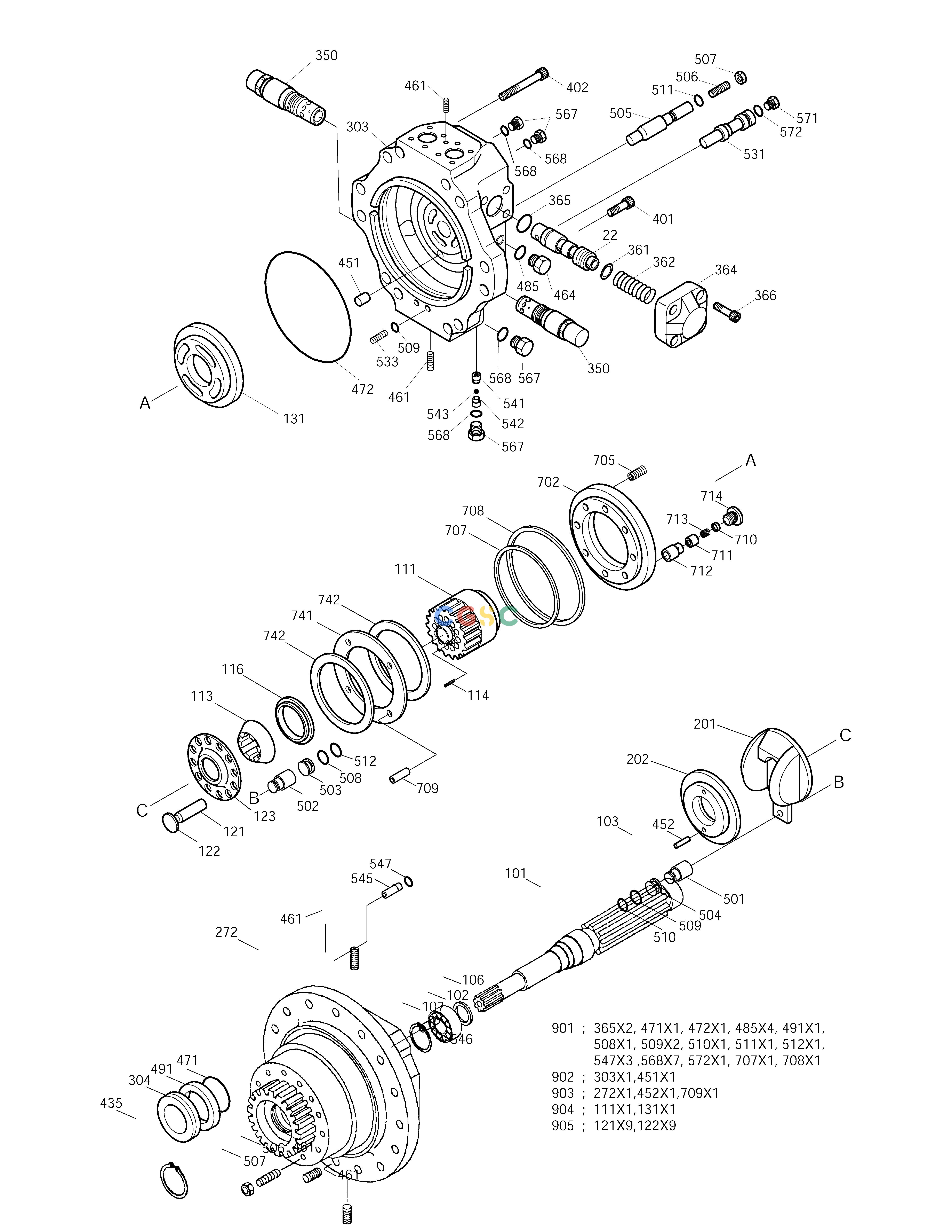斗山零件查询TRAVEL MOTOR SOLAR 290LC-V Doosan parts catalog online