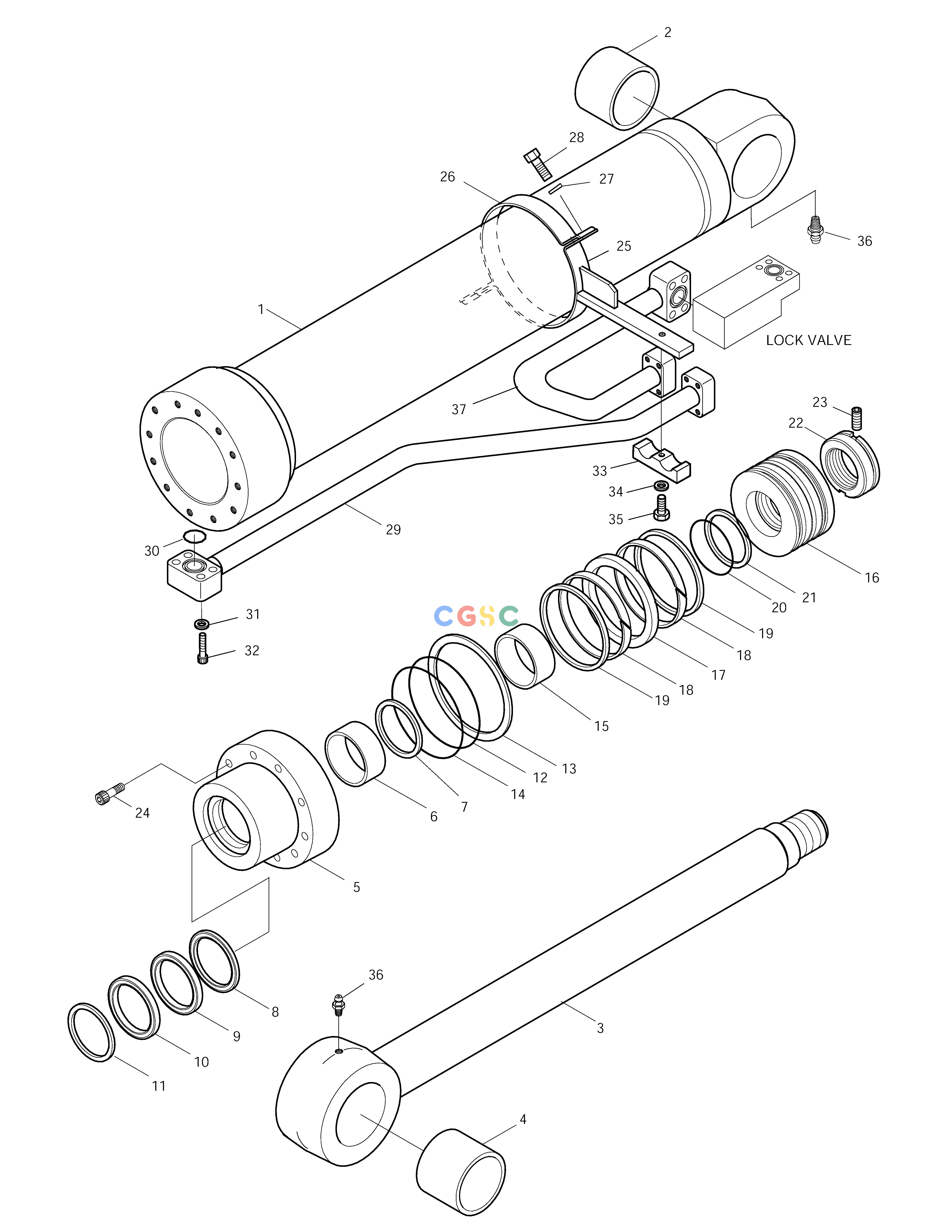 斗山零件查询BOOM CYLINDER-R.H SOLAR 290LC-V Doosan parts catalog online
