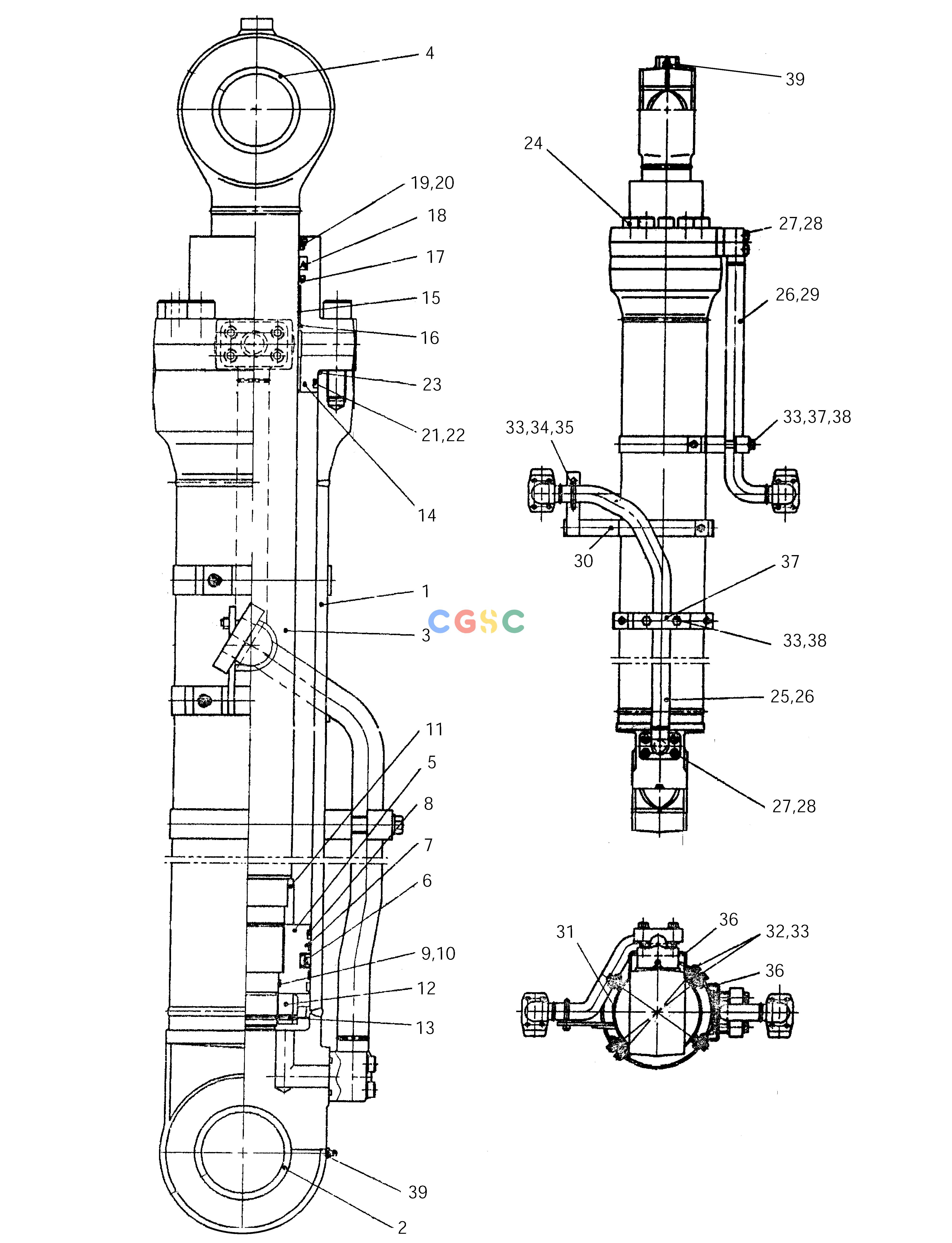 斗山零件查询BUCKET CYLINDER-2.5m ARM SOLAR 290LC-V Doosan parts catalog online