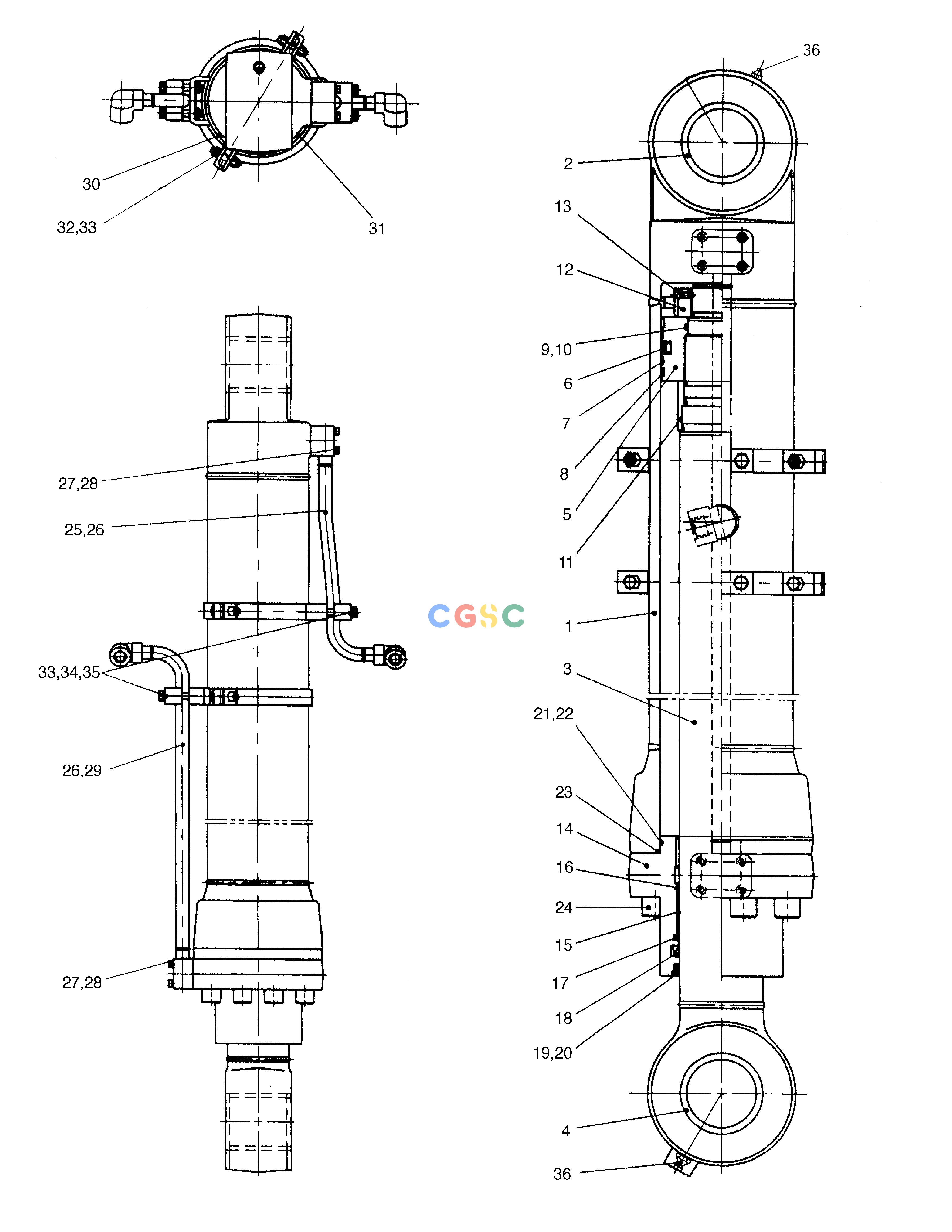 斗山零件查询BUCKET CYLINDER-7m ARM SOLAR 290LC-V Doosan parts catalog online