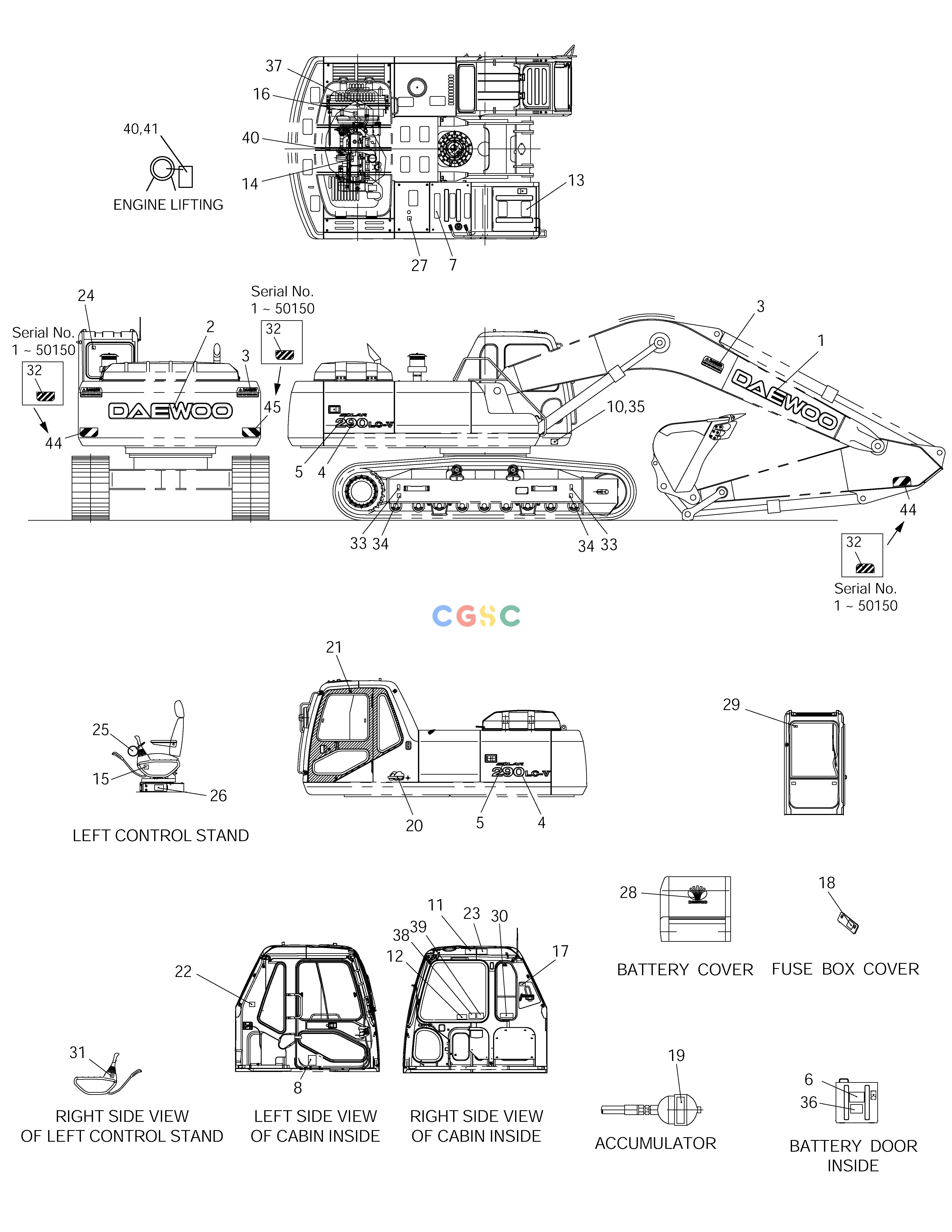 斗山零件查询NAME PLATE ASS'Y SOLAR 290LC-V Doosan parts catalog online