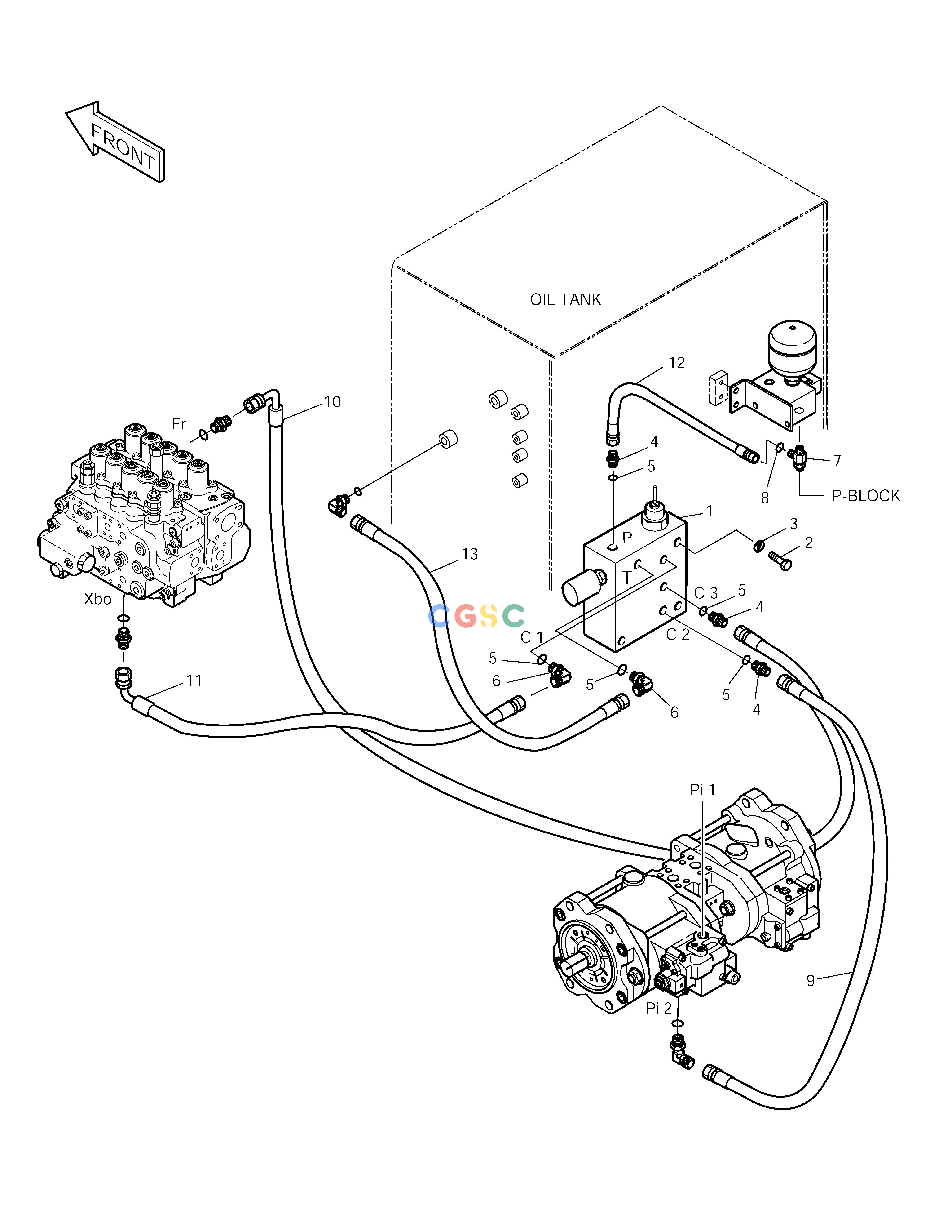 斗山零件查询PILOT PIPING-BREAKER-FLOW CONTROL SOLAR 290LC-V Doosan parts catalog online
