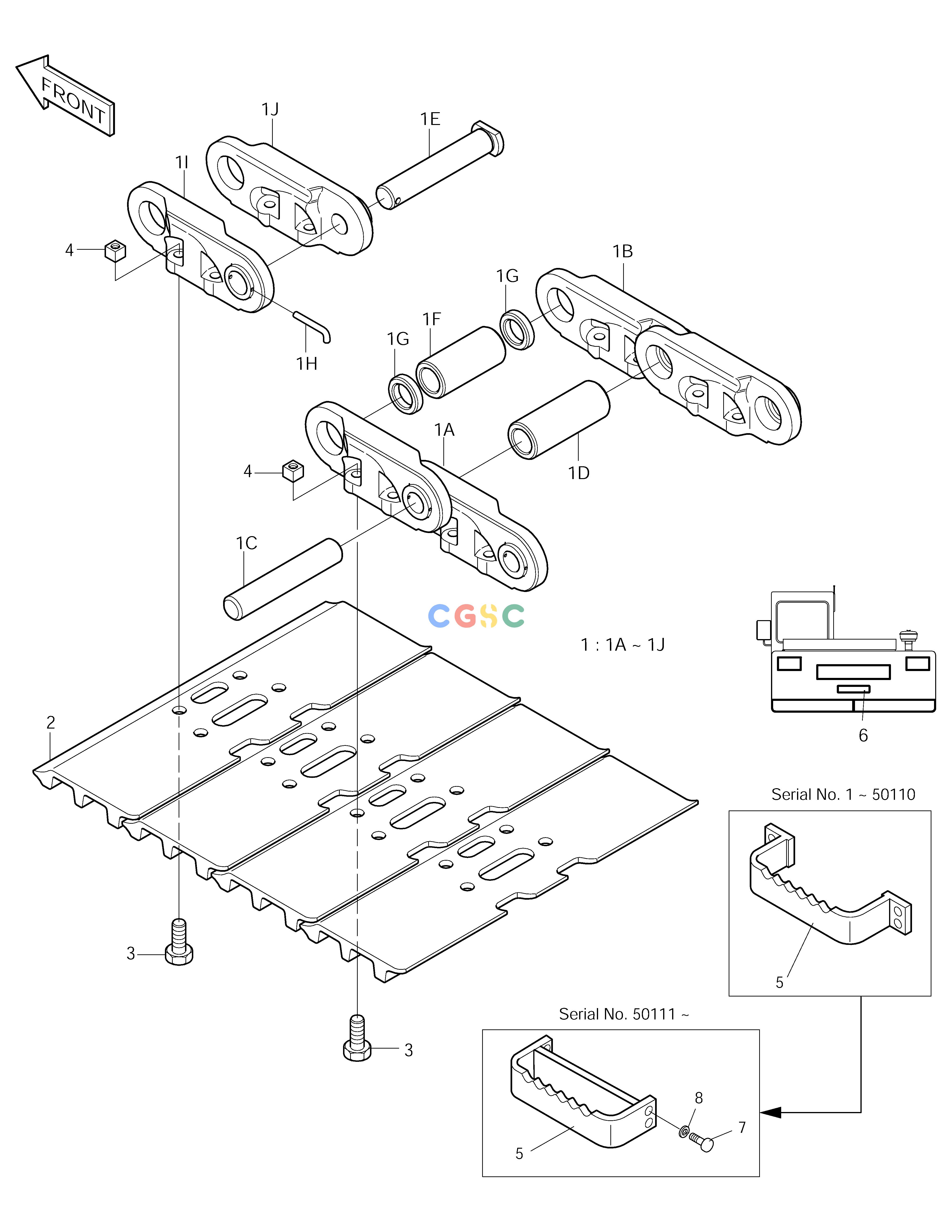 斗山零件查询TRACK SHOE ASS'Y-700G-DHI SOLAR 290LC-V Doosan parts catalog online