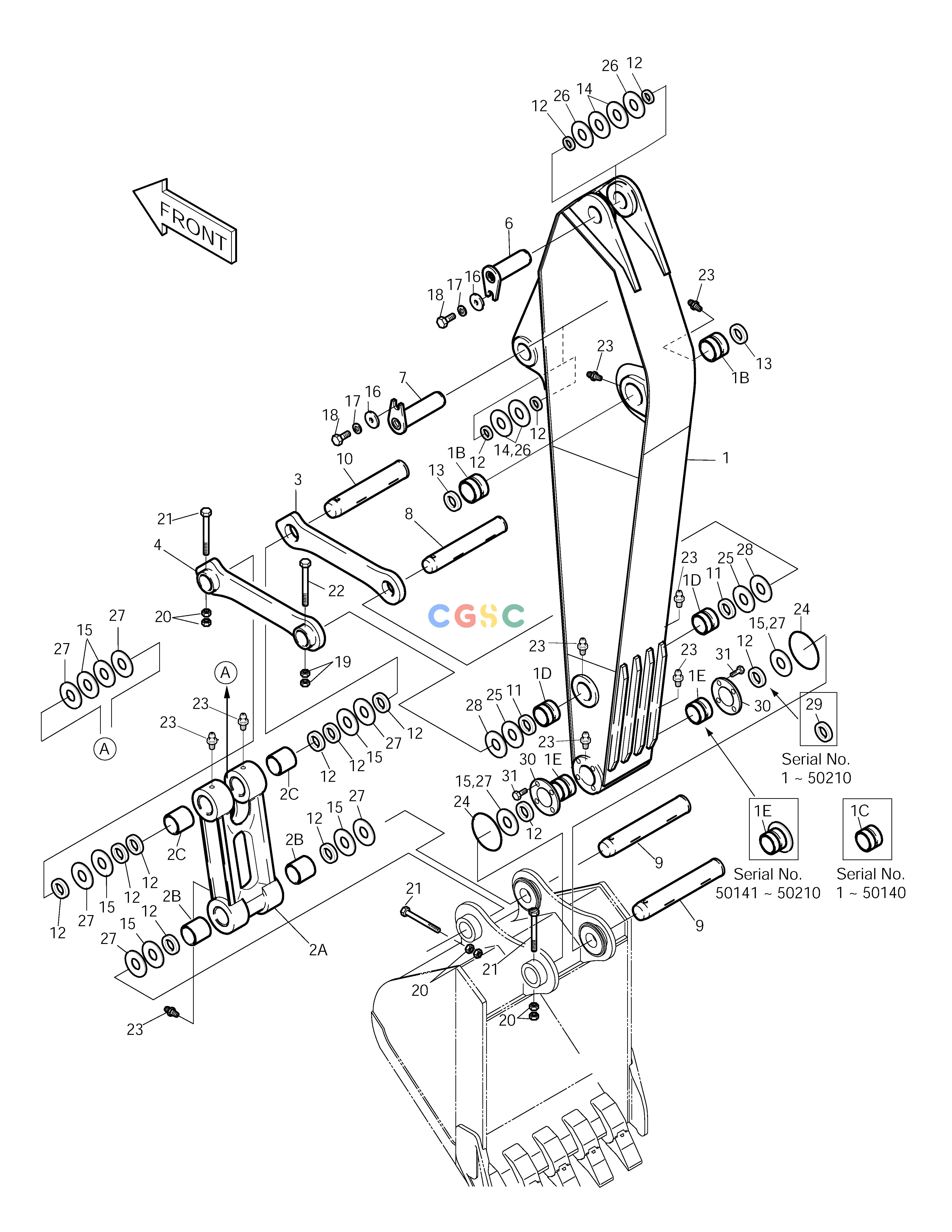 斗山零件查询ARM ASS'Y-2.5m SOLAR 290LC-V Doosan parts catalog online