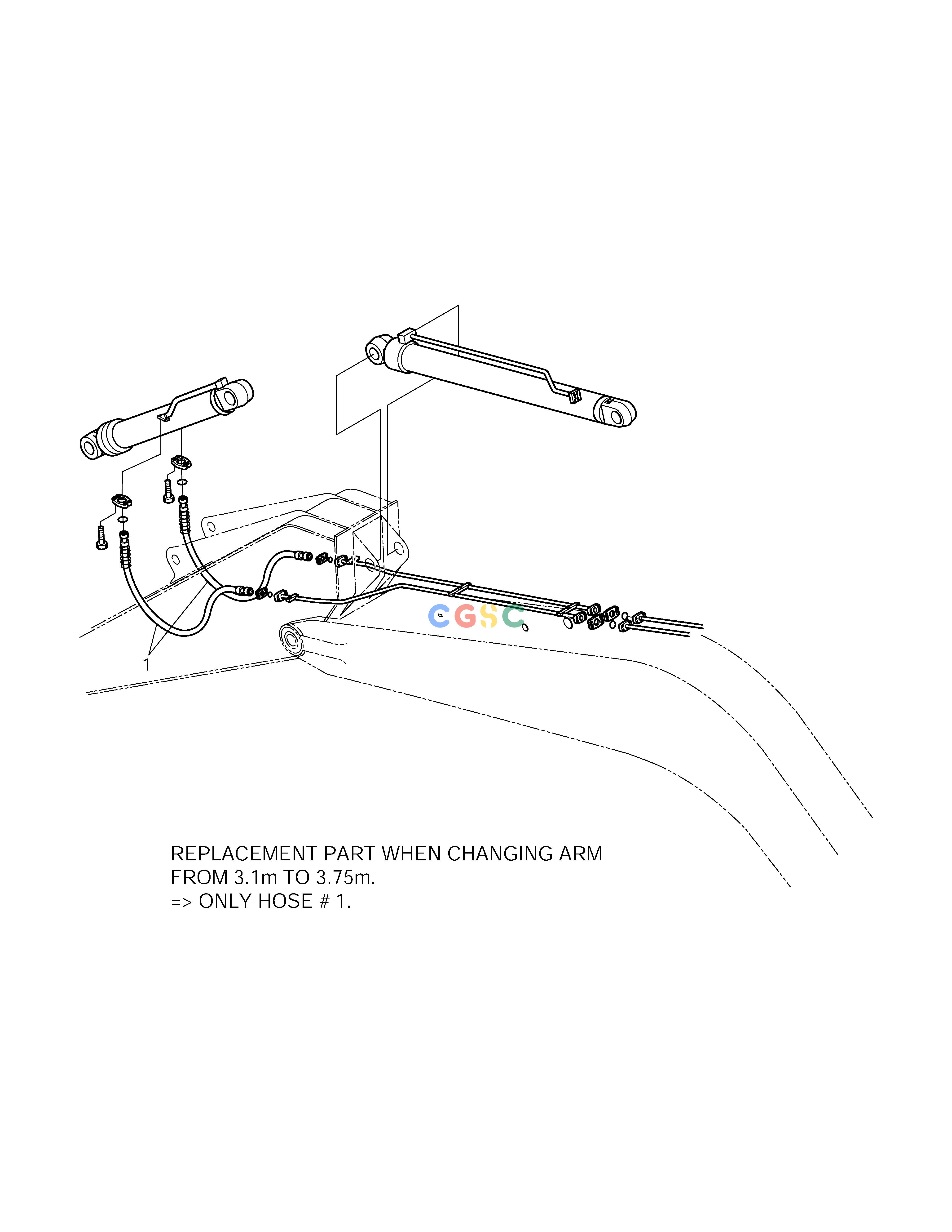 斗山零件查询FRONT PIPING-3.75m ARM SOLAR 290LC-V Doosan parts catalog online