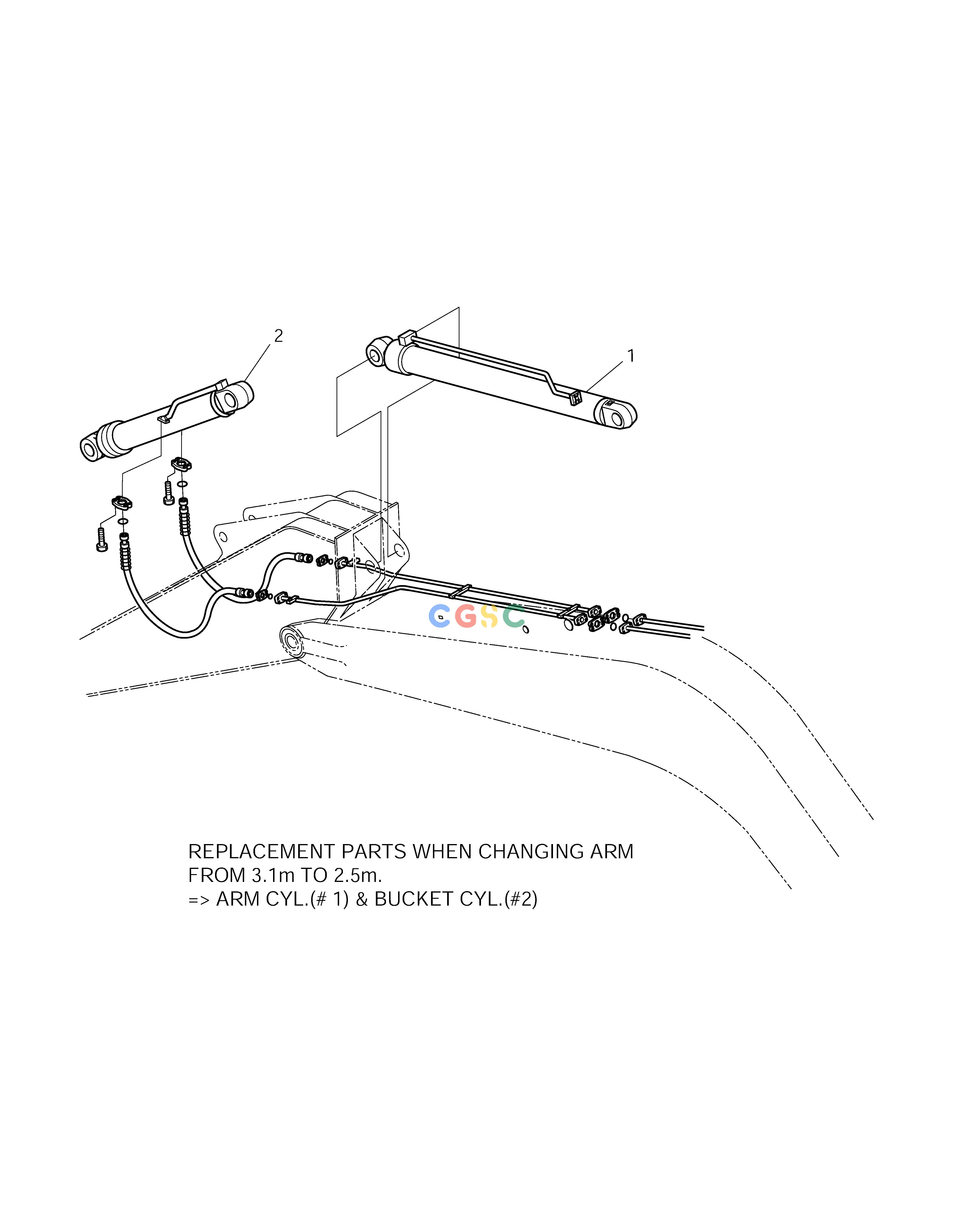 斗山零件查询FRONT PIPING-2.5m ARM SOLAR 290LC-V Doosan parts catalog online